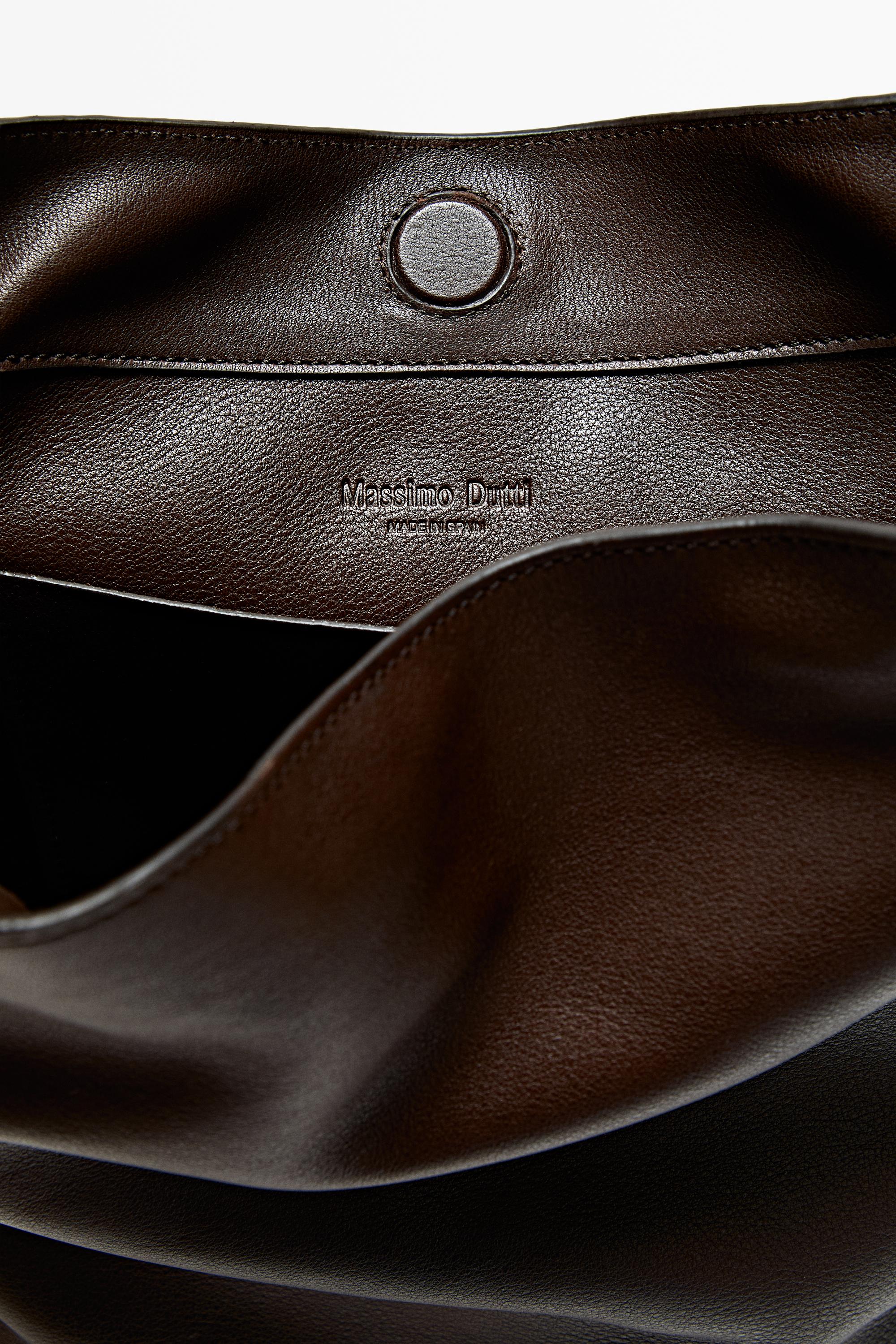 Nappa leather bucket bag — BROWN