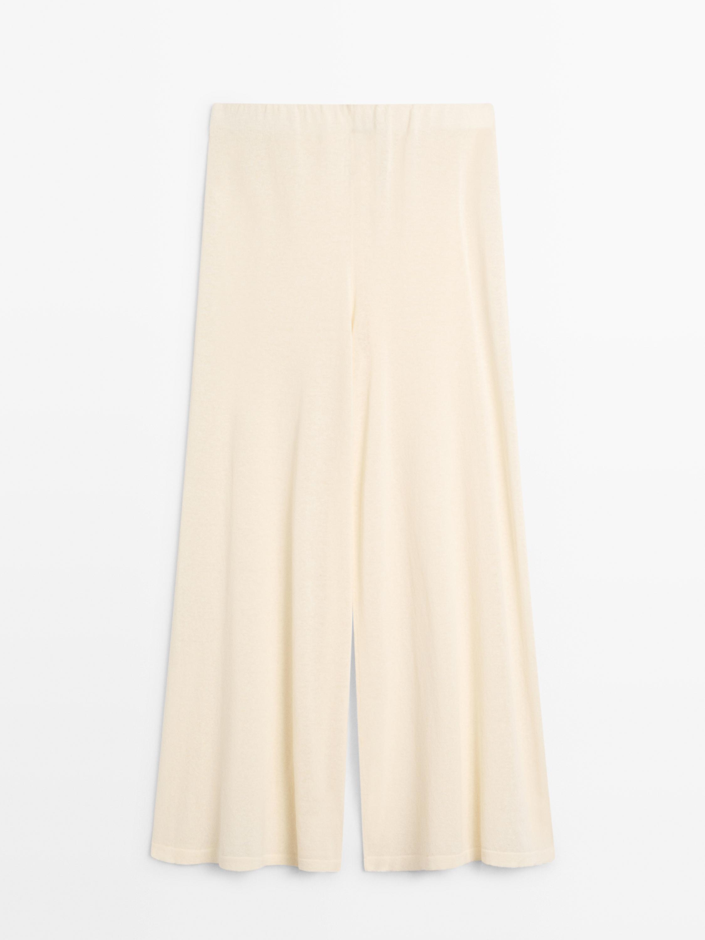 Total look wide-leg flowing trousers — Vanilla