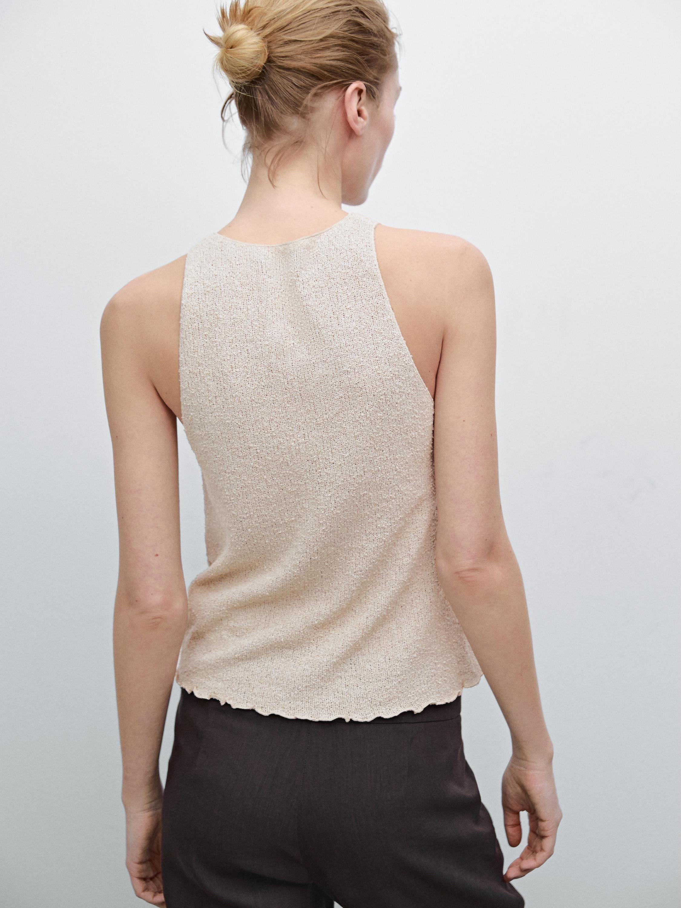 Textured knit halter top