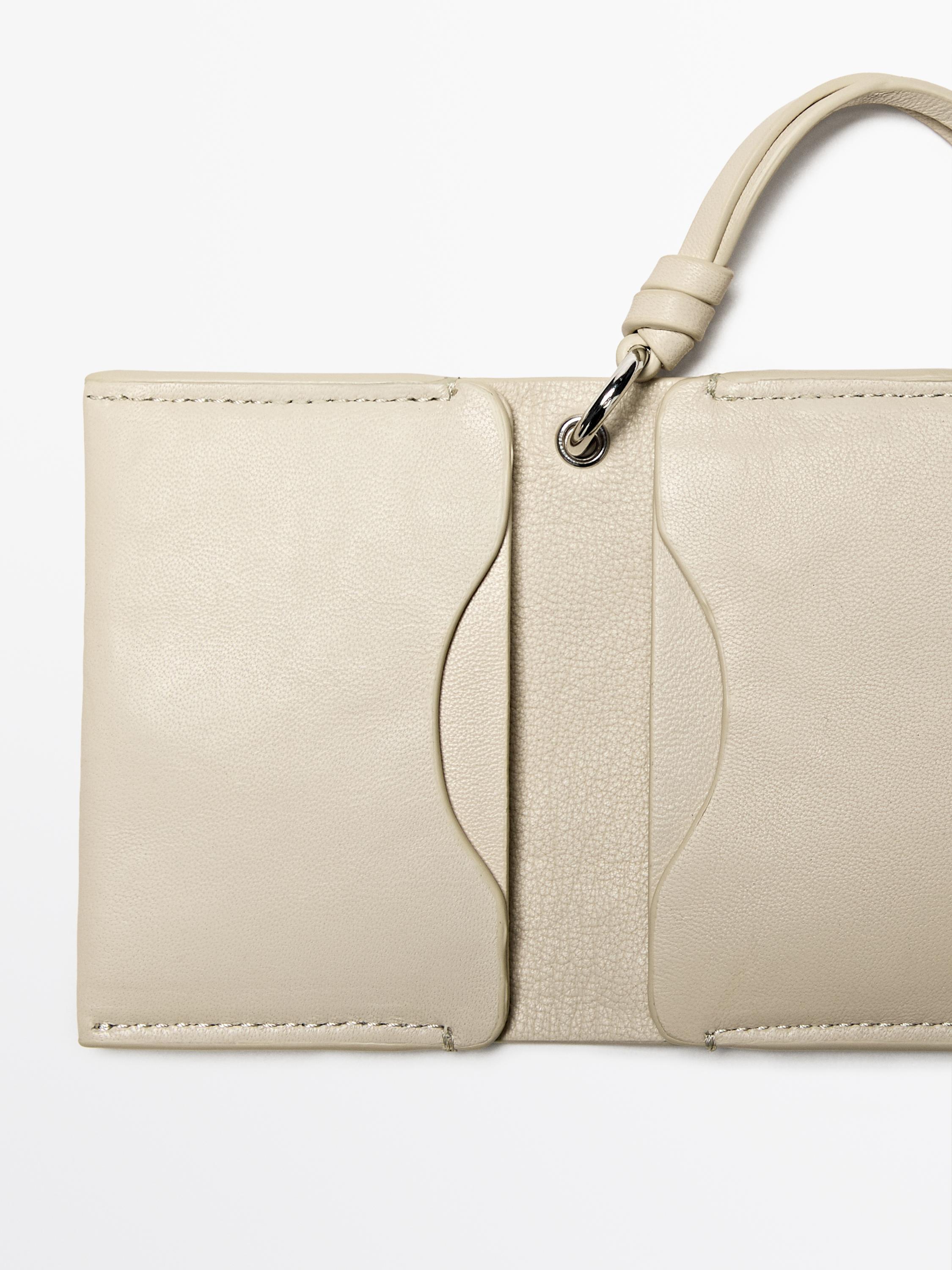 Nappa leather charm card holder