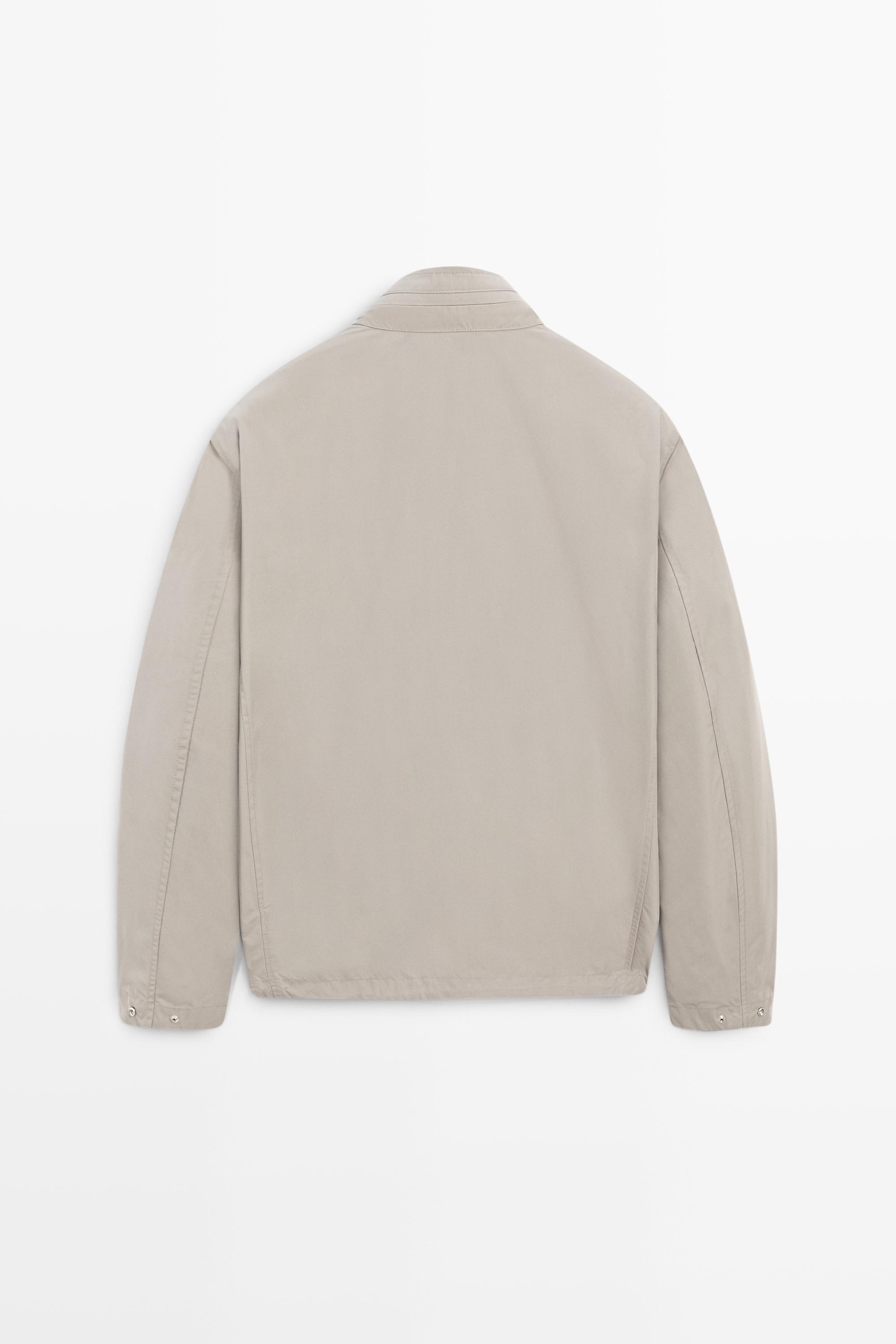 Technical fabric jacket with pocket details — GREY MARL