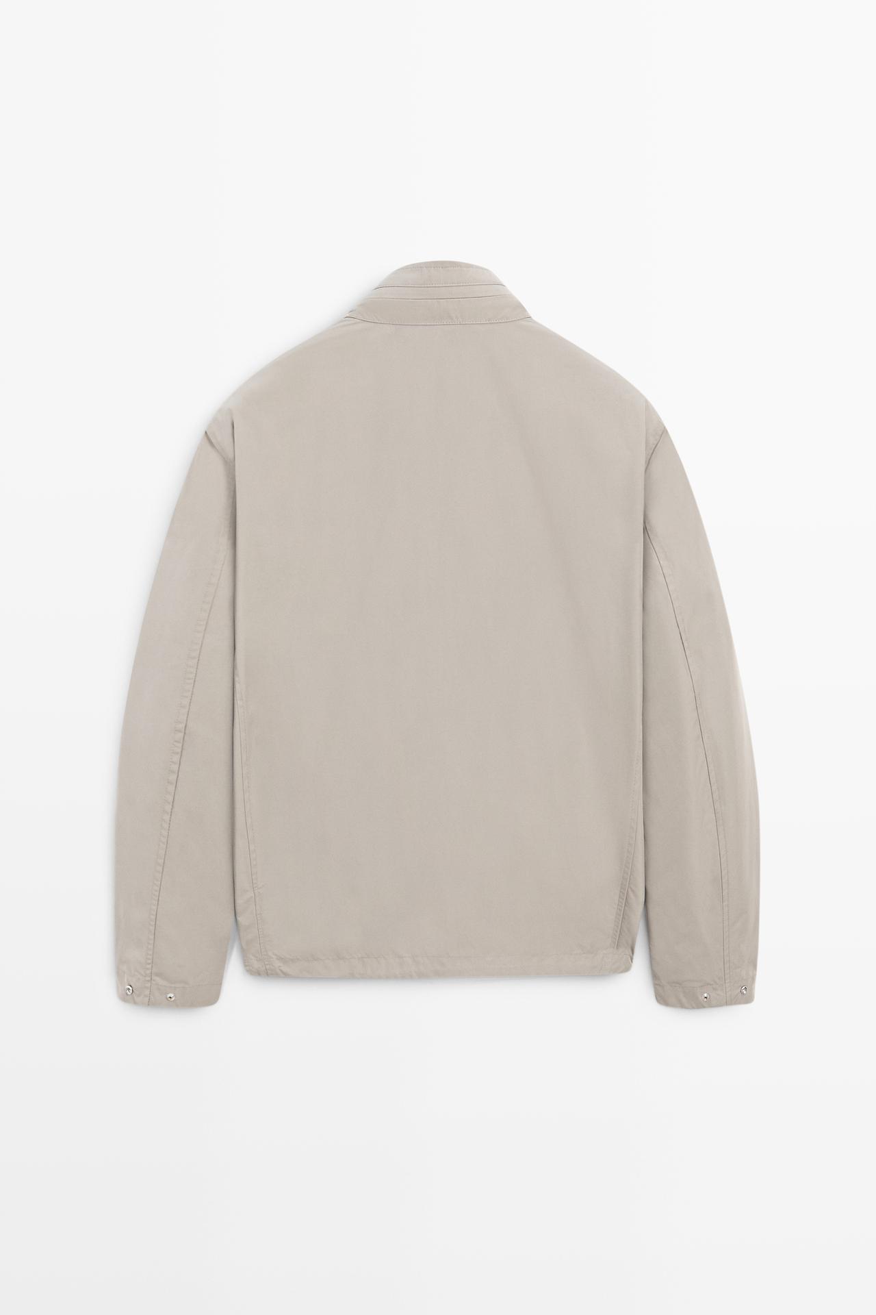 Technical fabric jacket with pocket details — GREY MARL