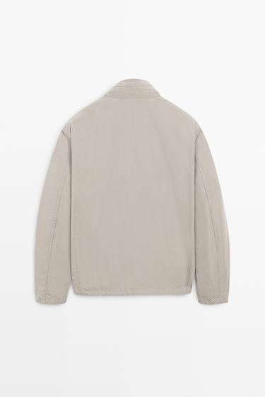 Technical fabric jacket with pocket details — GREY MARL 6