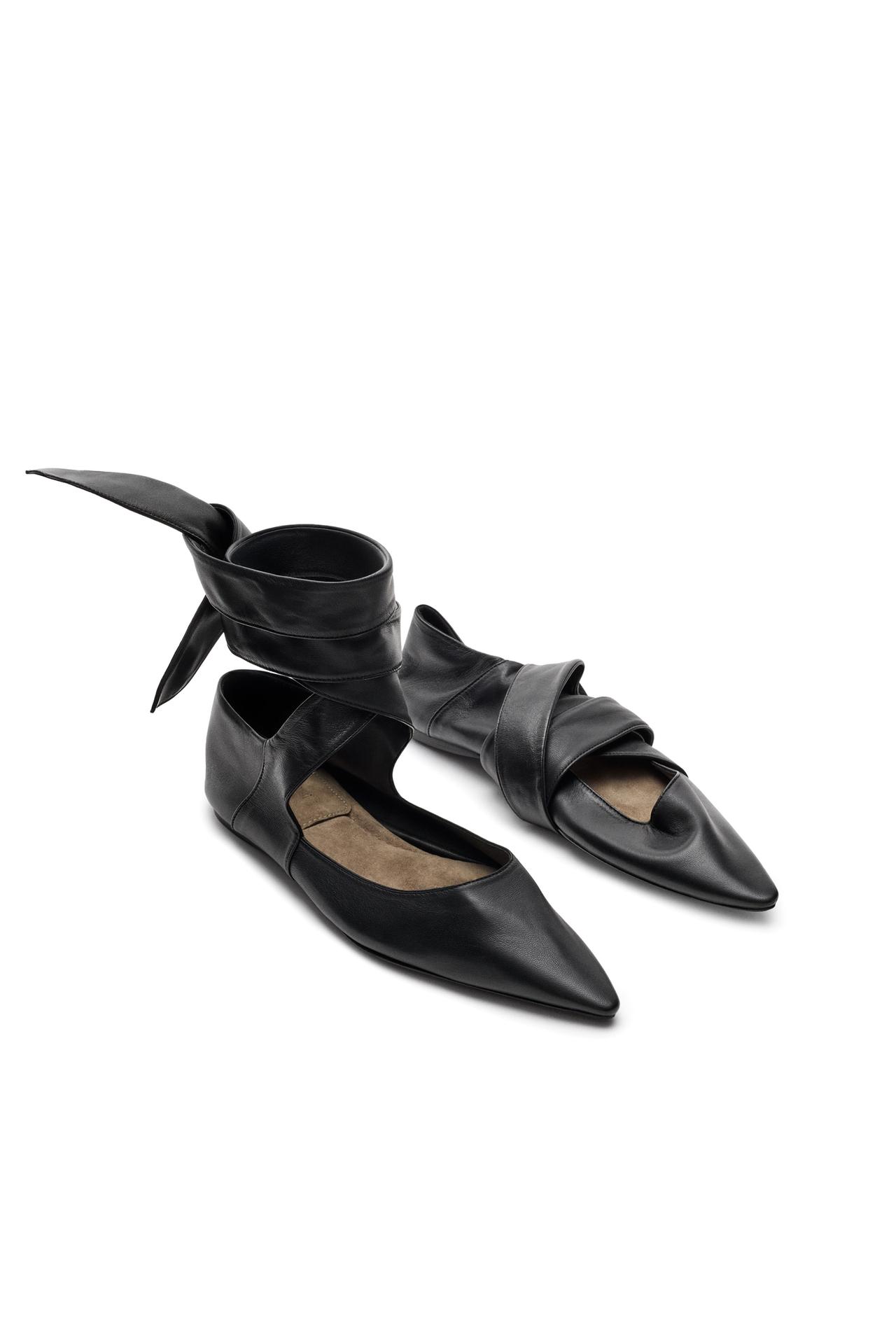 Leather lace-up ballet flat - LIMITED EDITION — BLACK