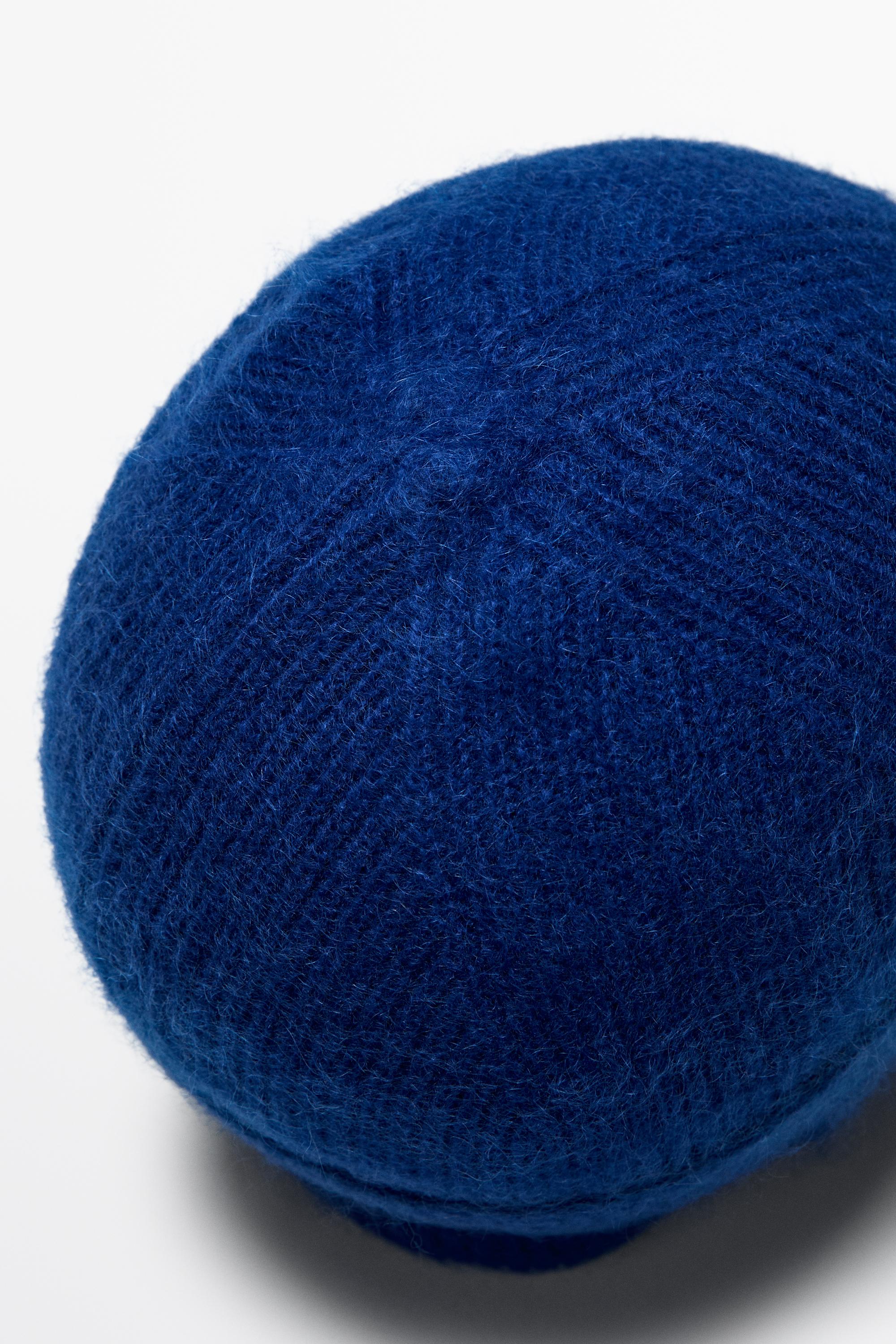 100% cashmere knit beanie — INK BLUE
