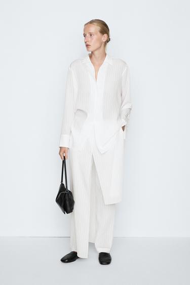 Striped Flowing Shirt - STUDIO — WHITE 1
