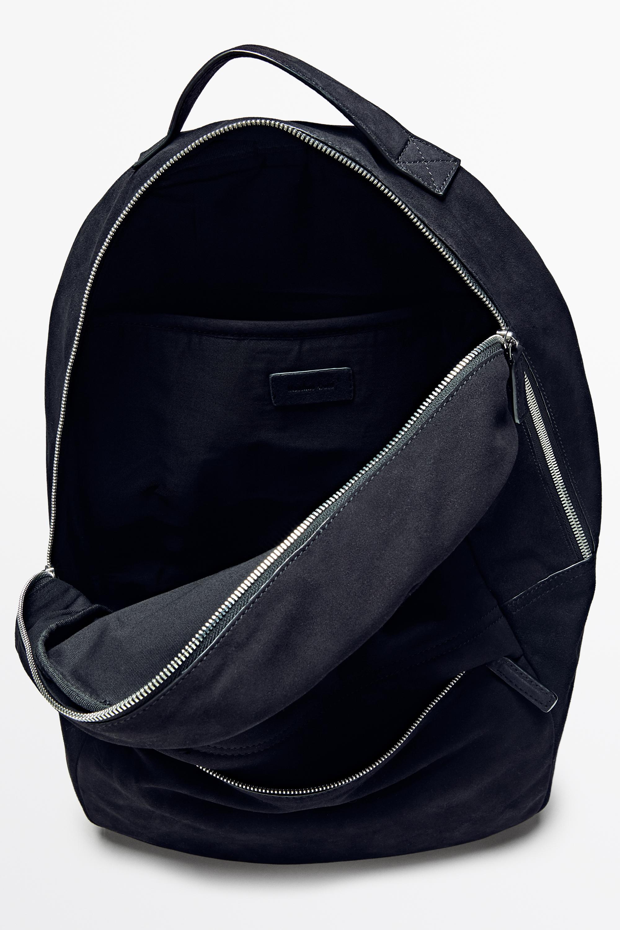 Suede leather backpack — NAVY BLUE