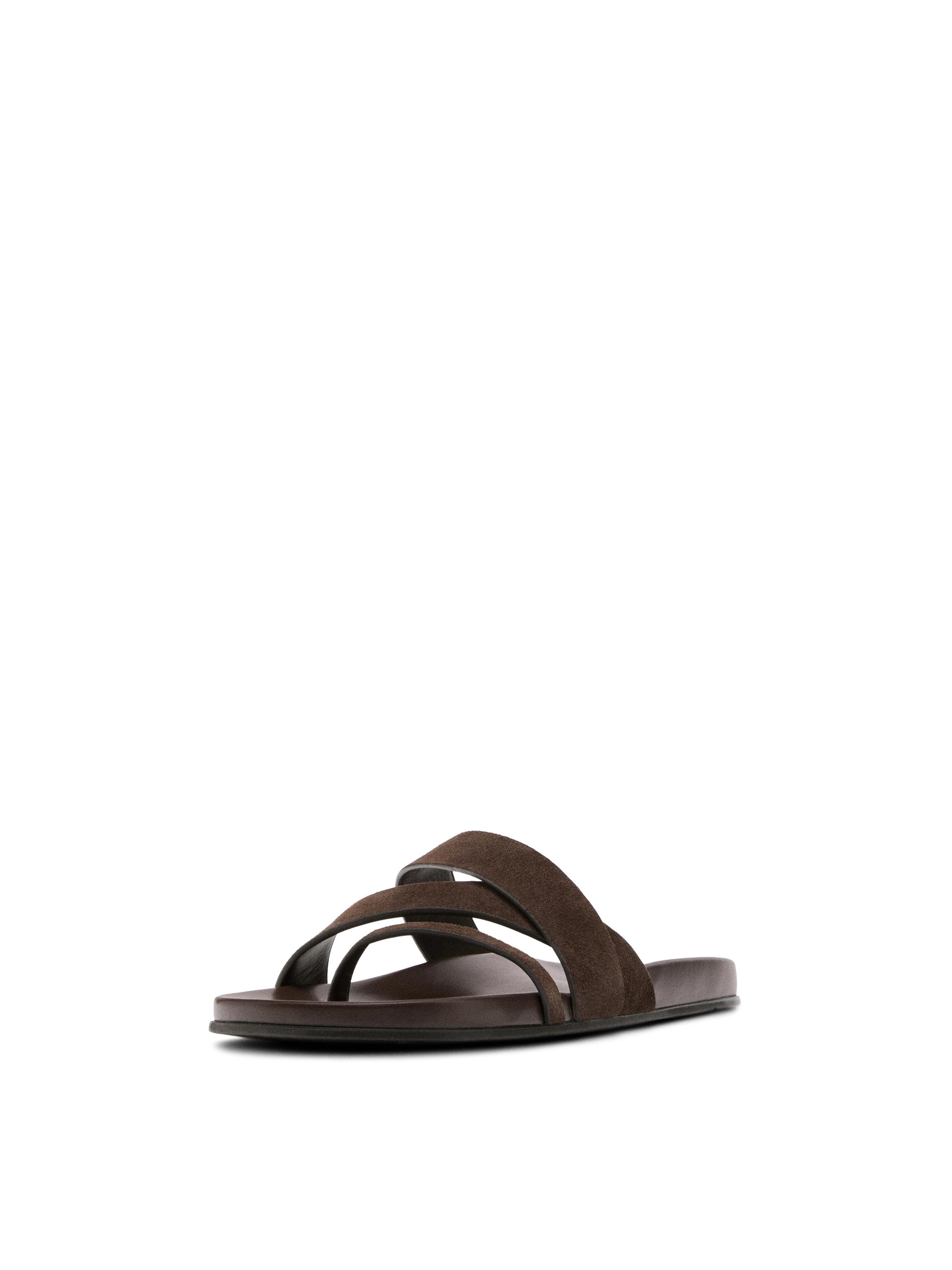 Leather strap sandals — BROWN