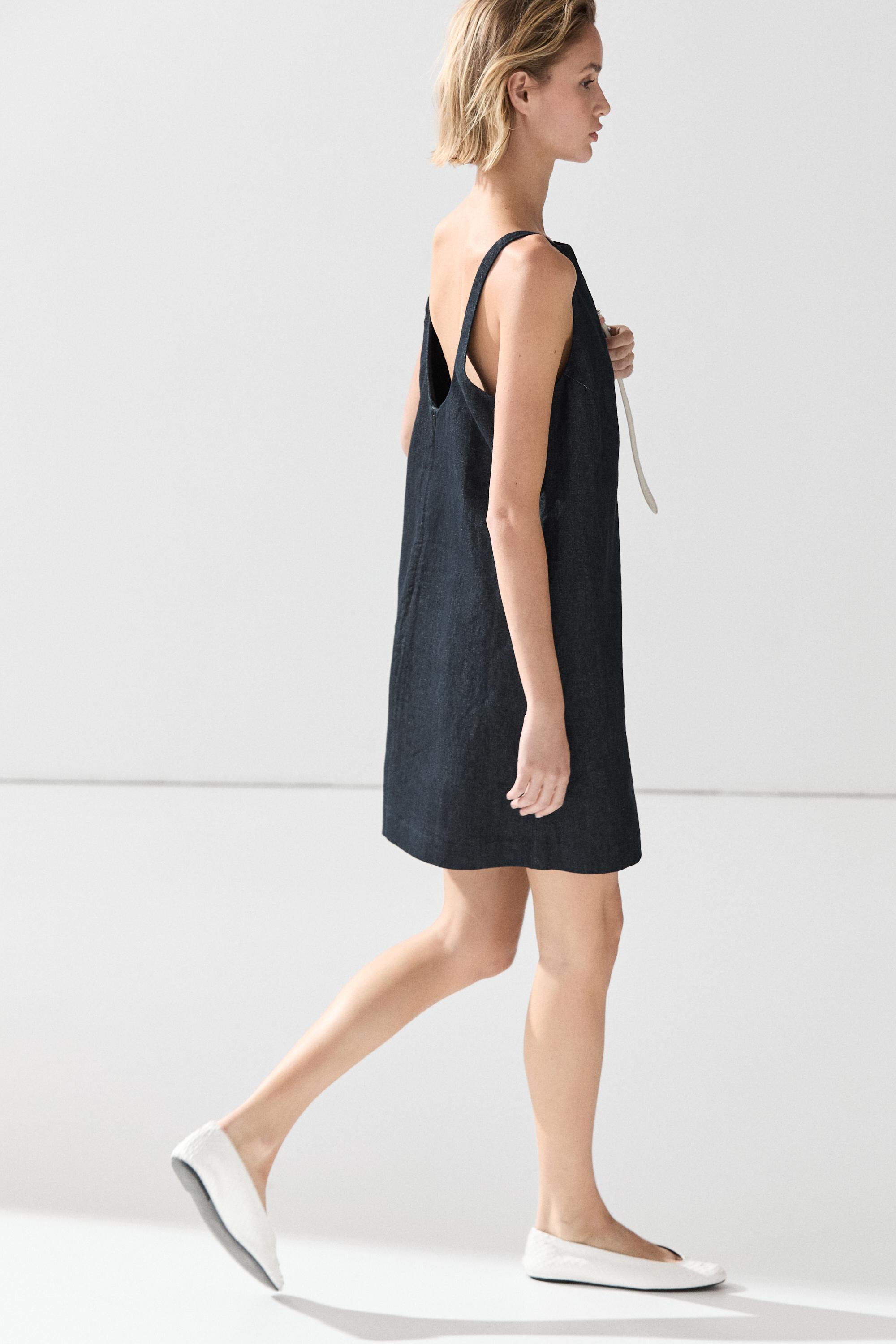 Denim mini dress — DARK BLUE