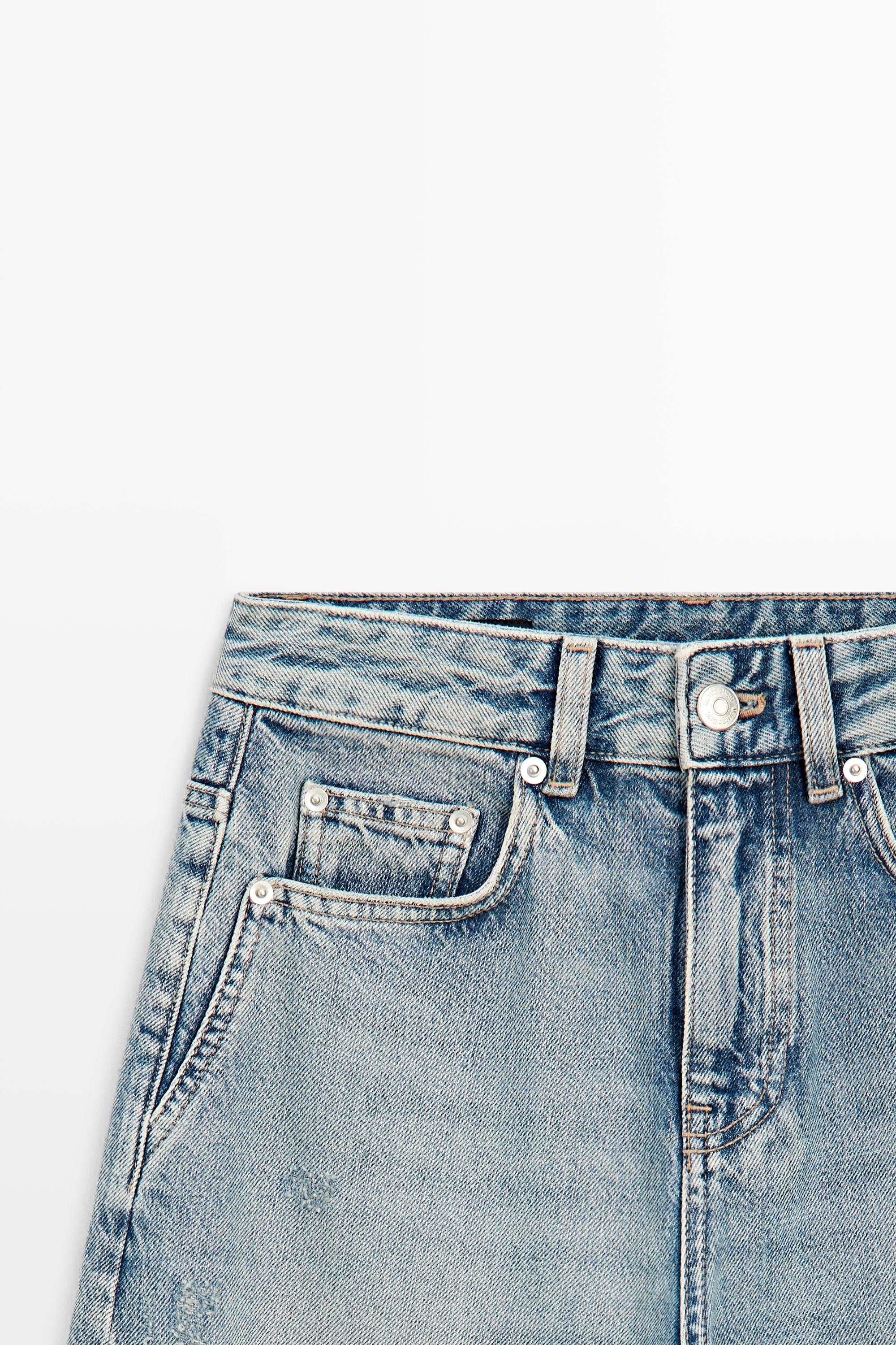 Mid-waist barrel fit jeans — Light Blue