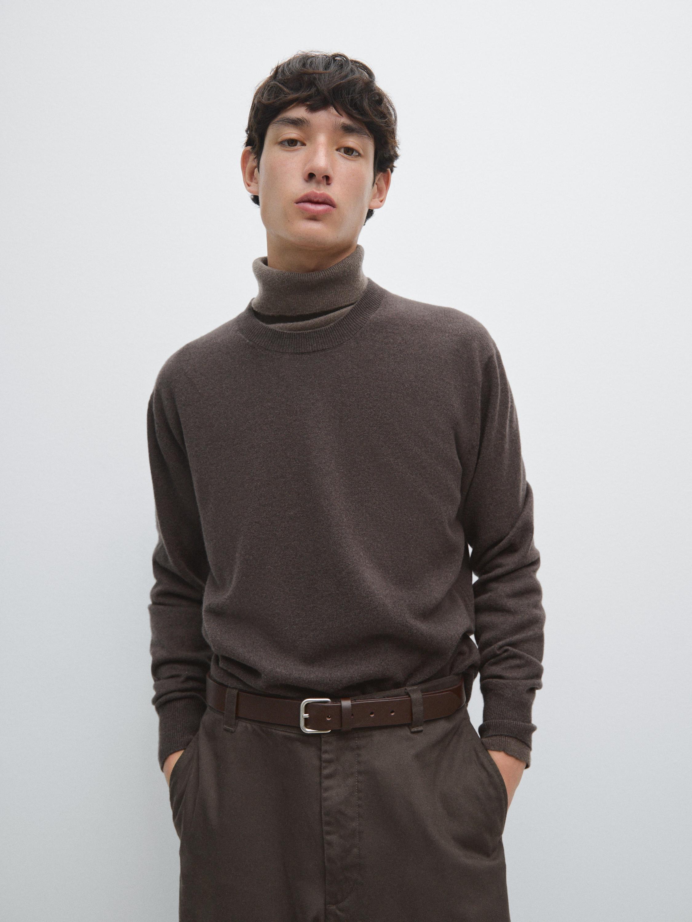 Wool blend crew neck sweater