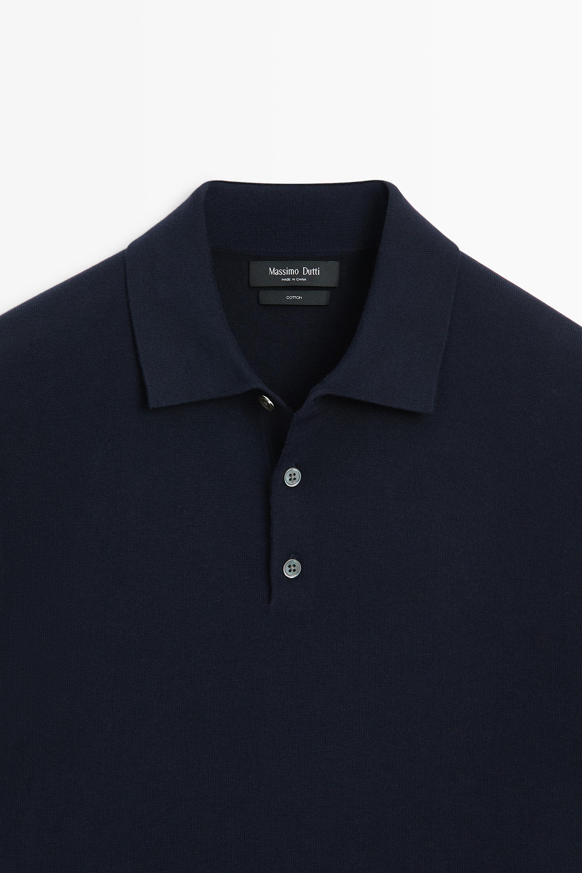 100% cotton knit polo sweater - thumbnail 5