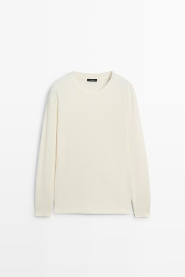 100% cotton long sleeve T-shirt — Vanilla 2