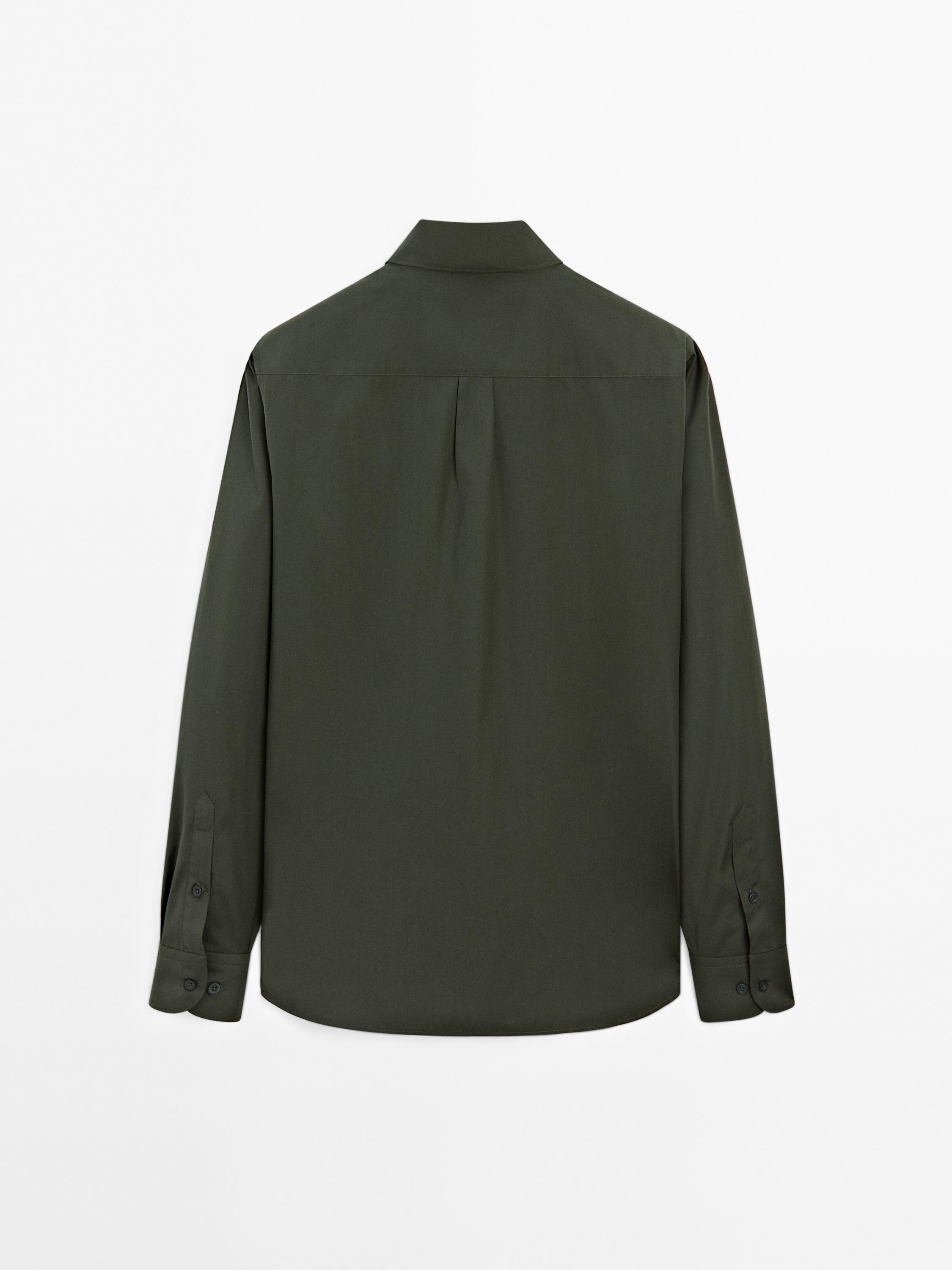 Regular fit cotton poplin shirt