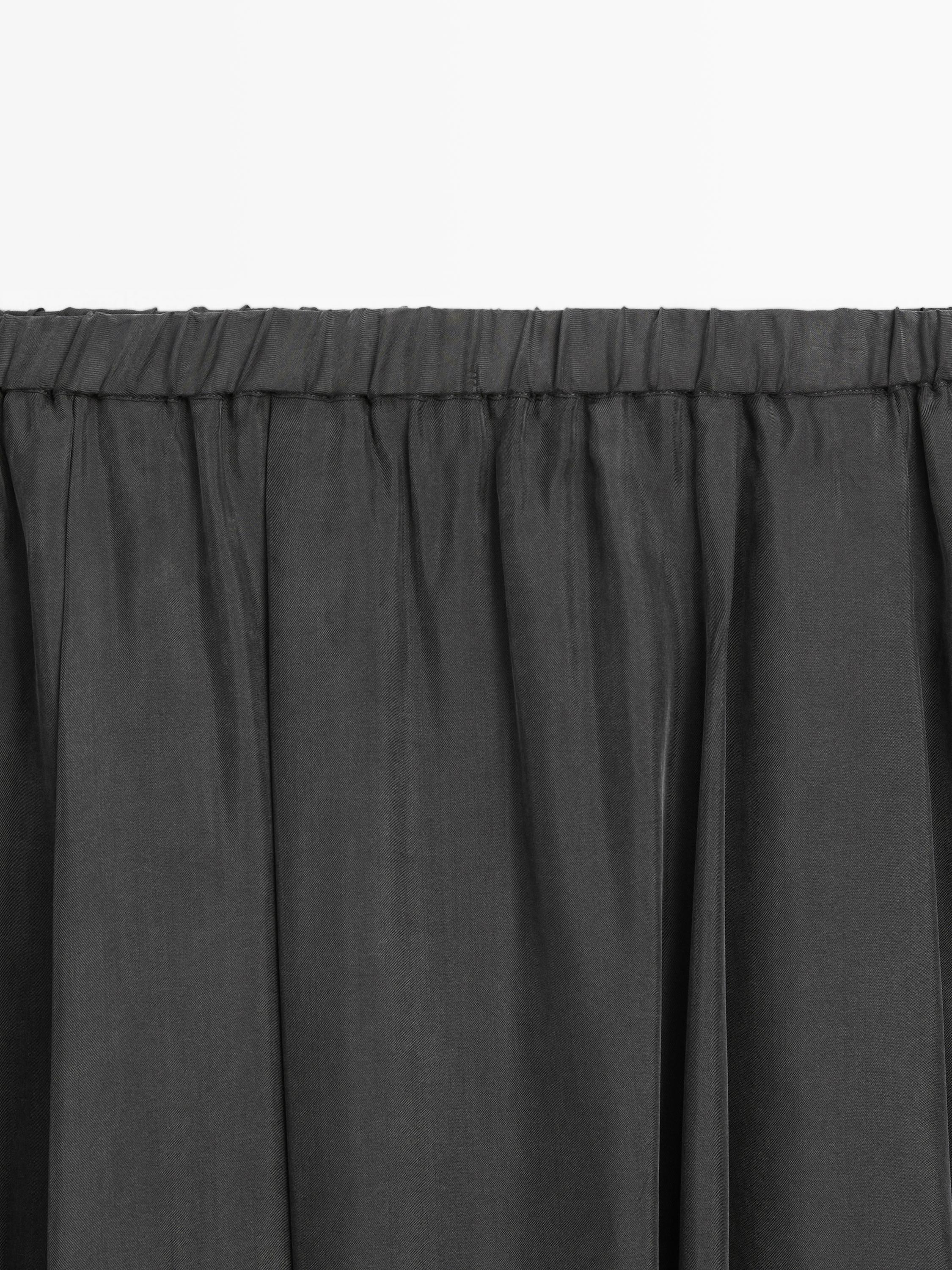 Falda midi punto evasé mezcla algodón