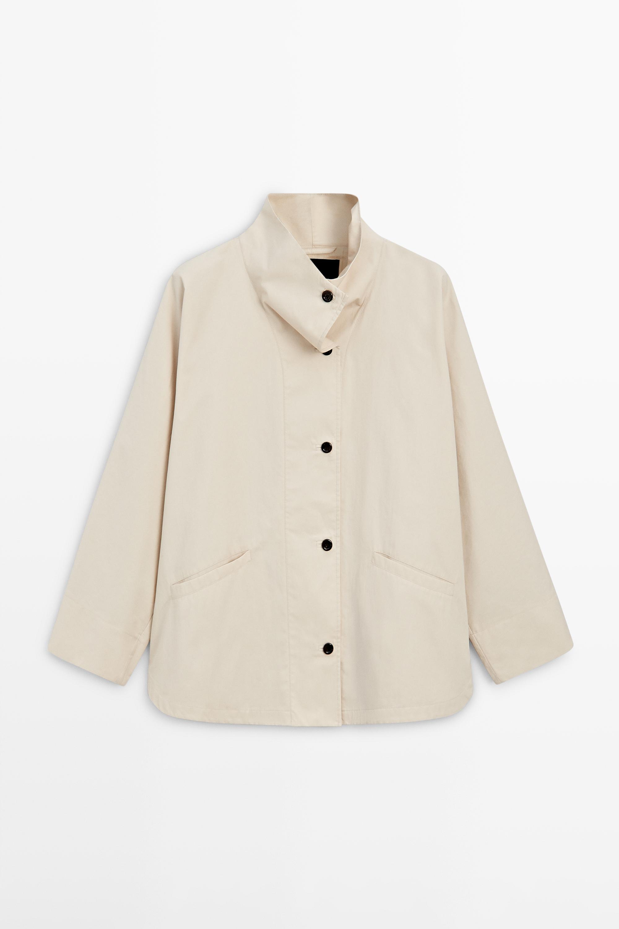 Jacket with high collar detail
