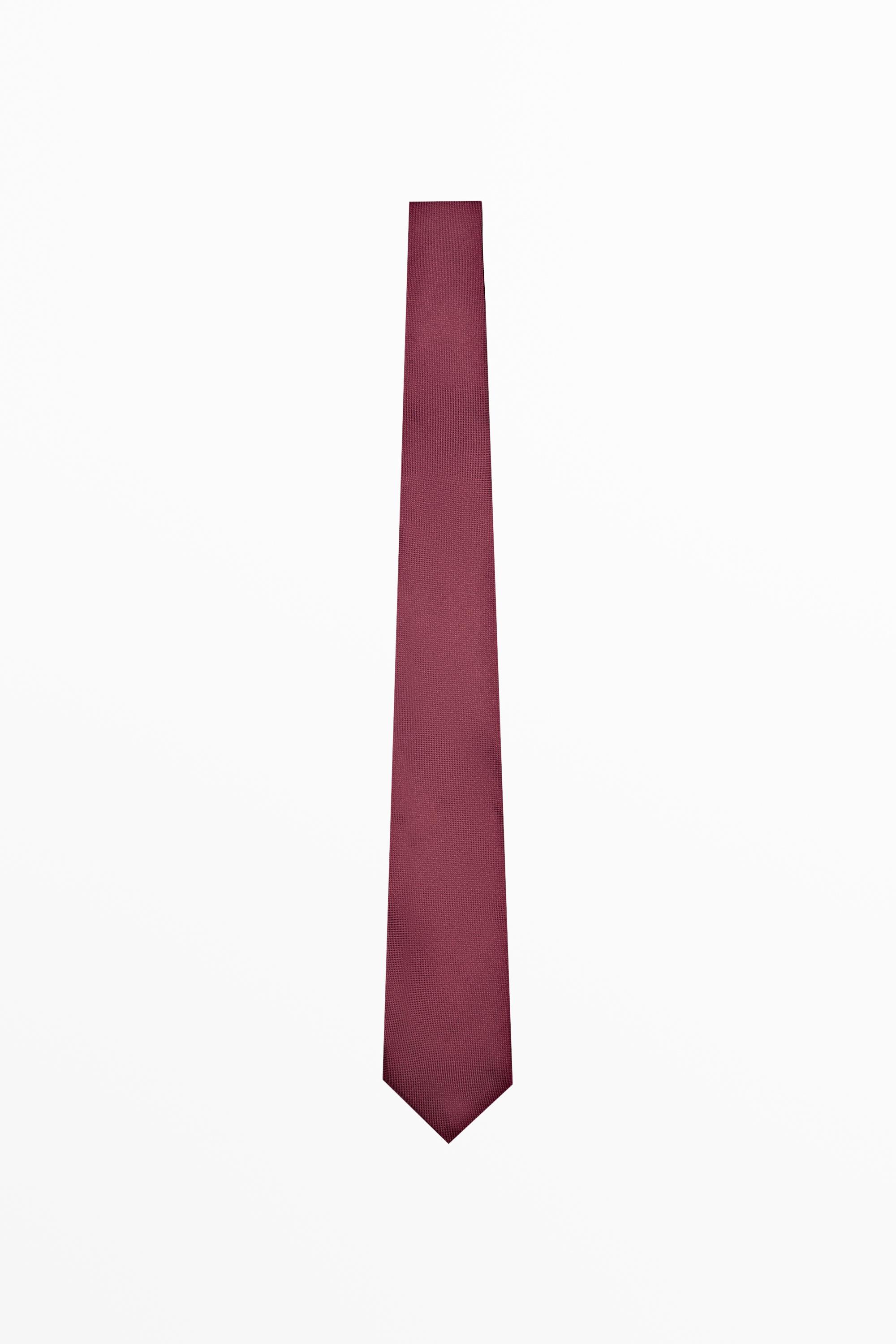 100% silk textured tie — MAROON