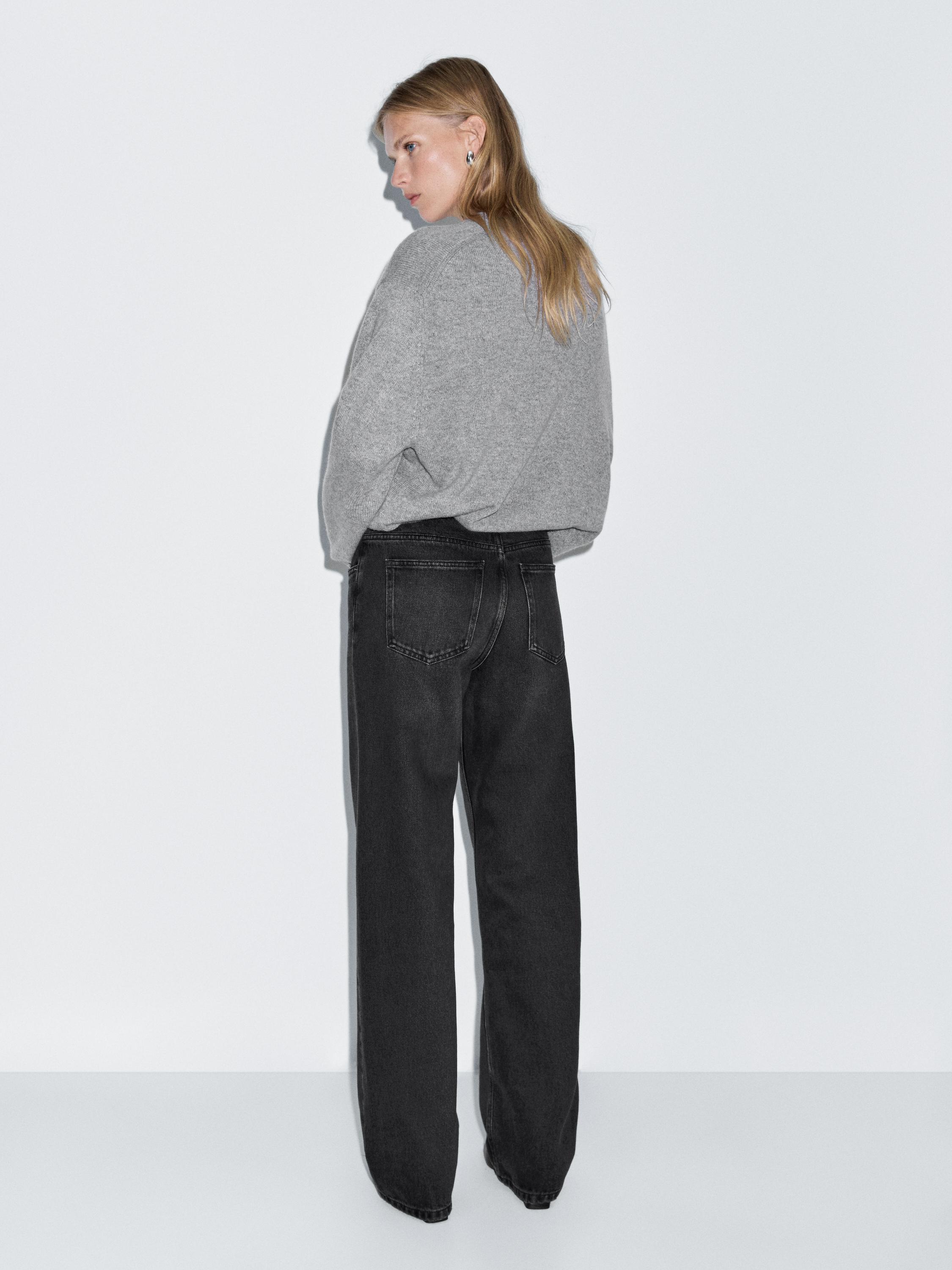 Mid-rise wide-leg jeans