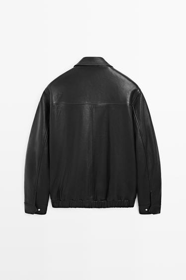 Jacket with nappa leather collar detail — BLACK 6