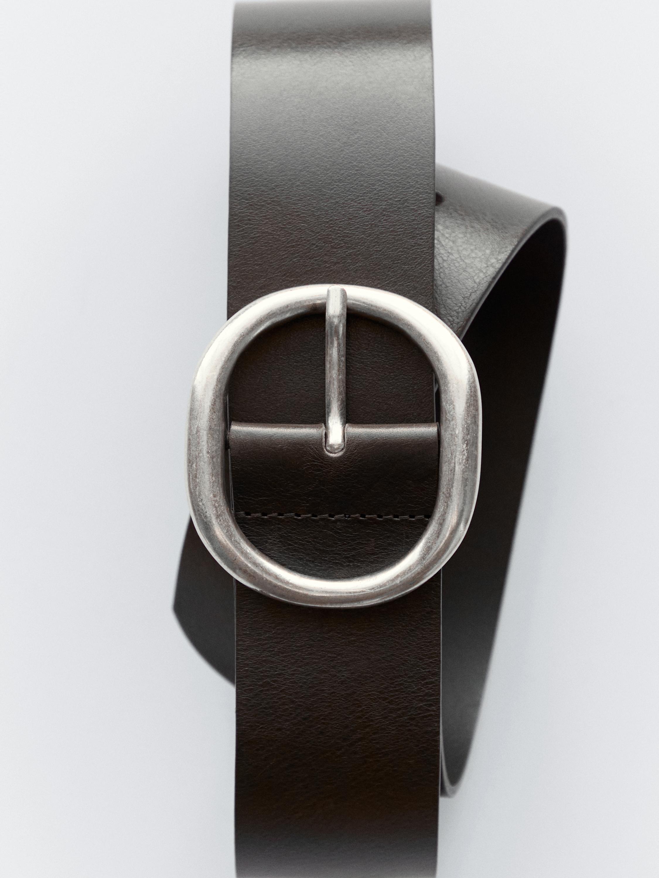 Wide nappa leather belt