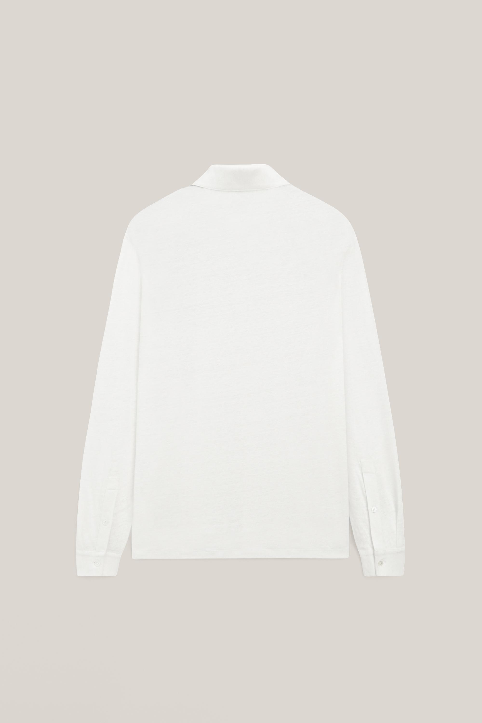 100% linen long sleeve polo shirt - LIMITED EDITION — Off white