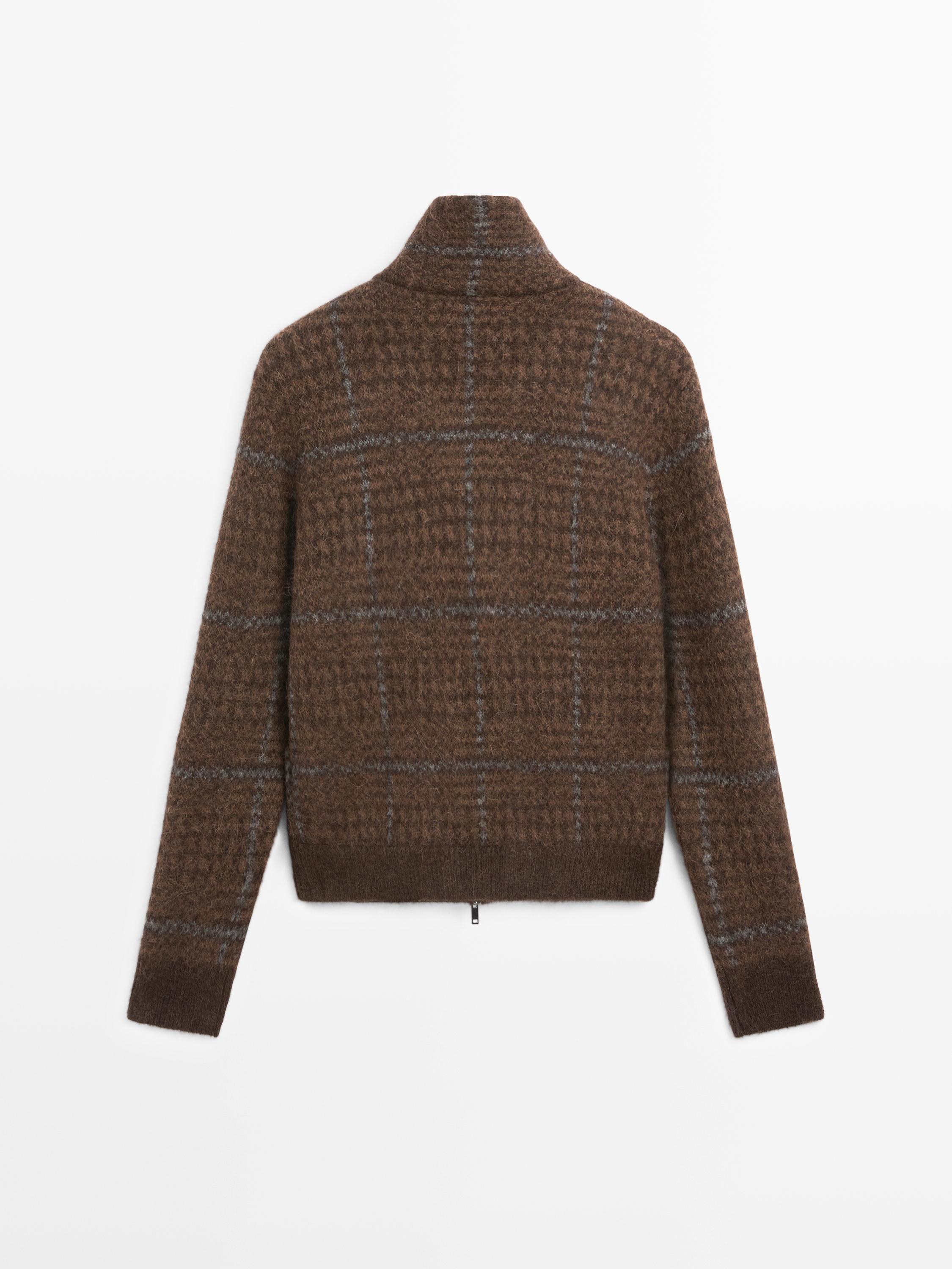 Kardigan od pletene alpake i debele tkanine