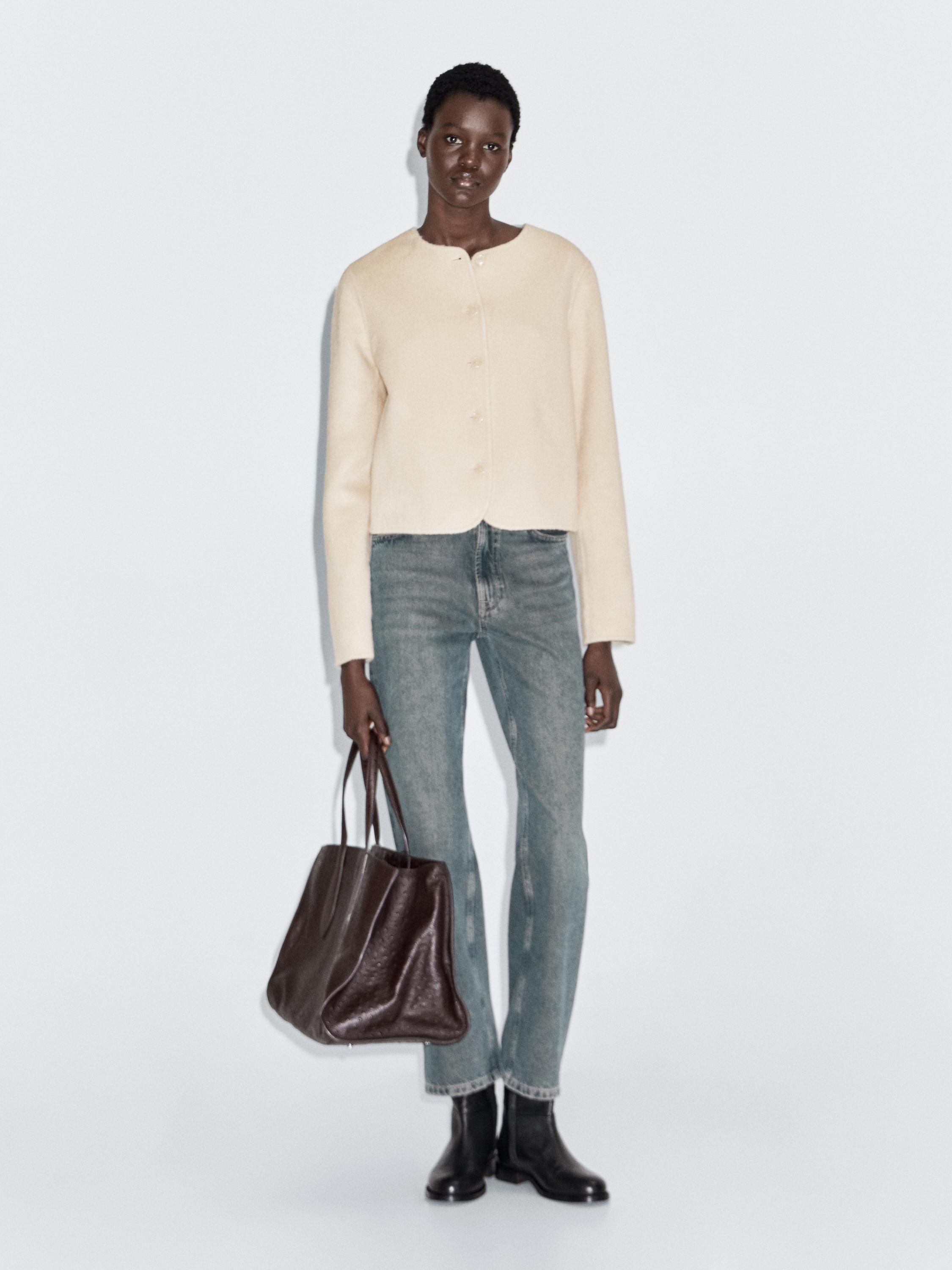 Short wool blend jacket