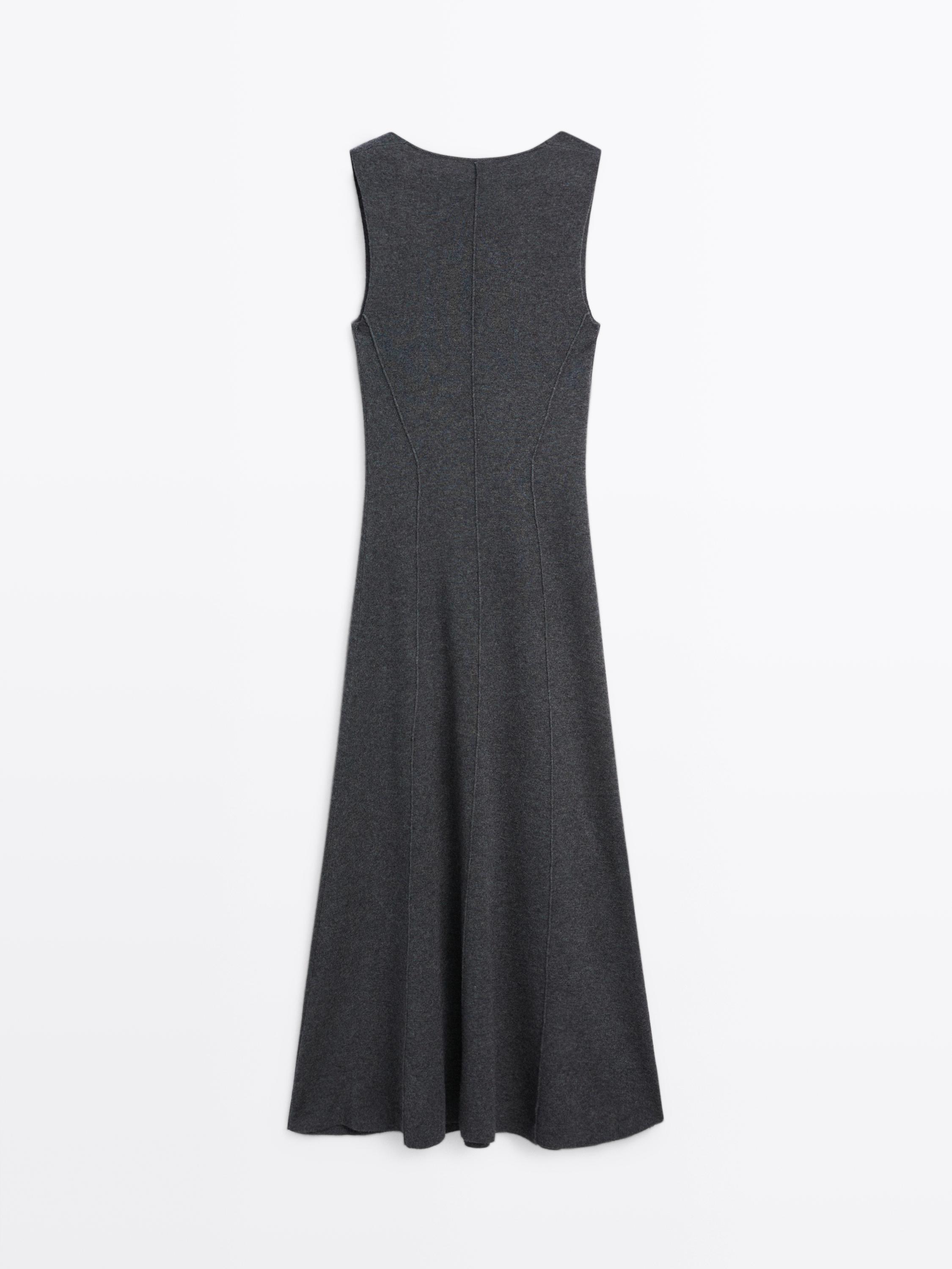 Long A-line knit dress