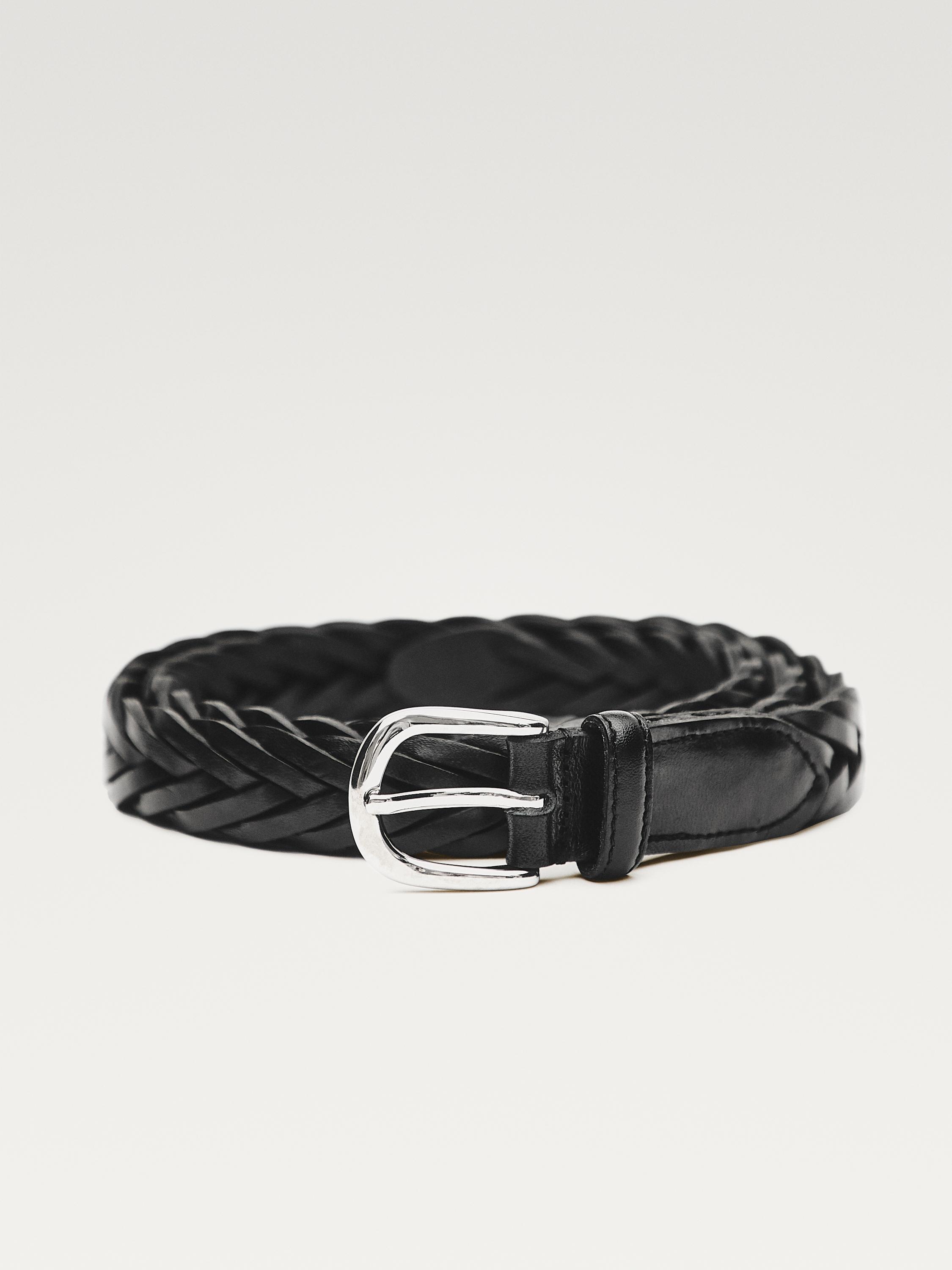 Plaited leather belt
