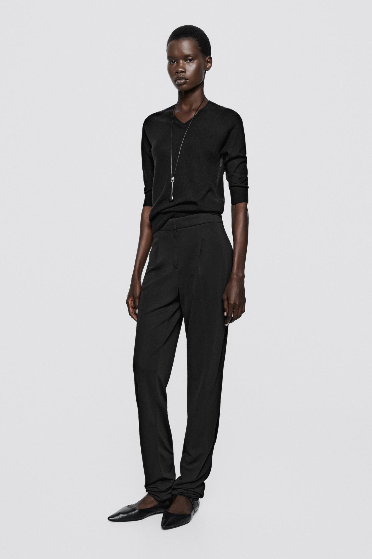 Flowing slim fit pants - LIMITED EDITION — BLACK