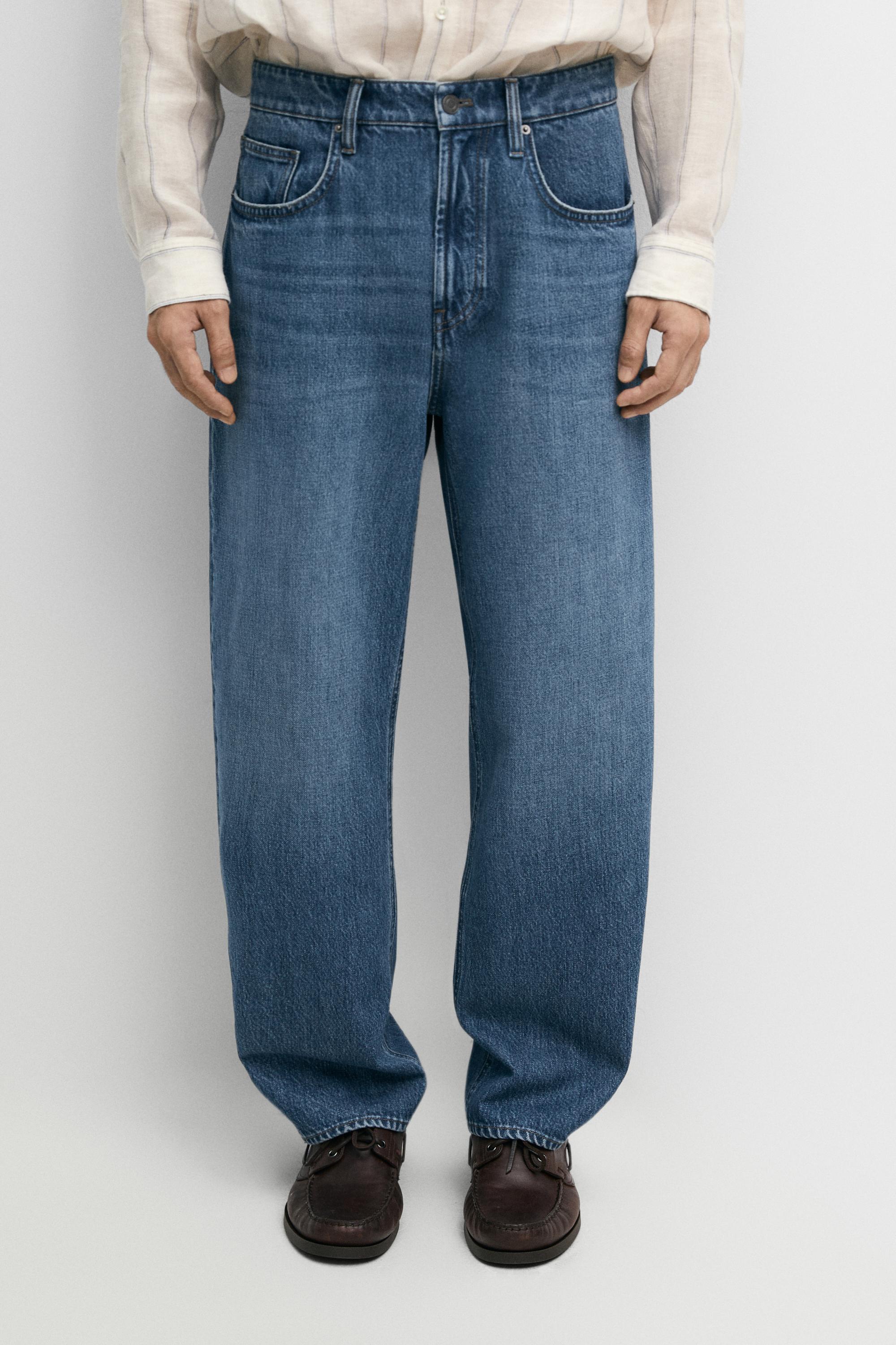 100% cotton barrel fit jeans