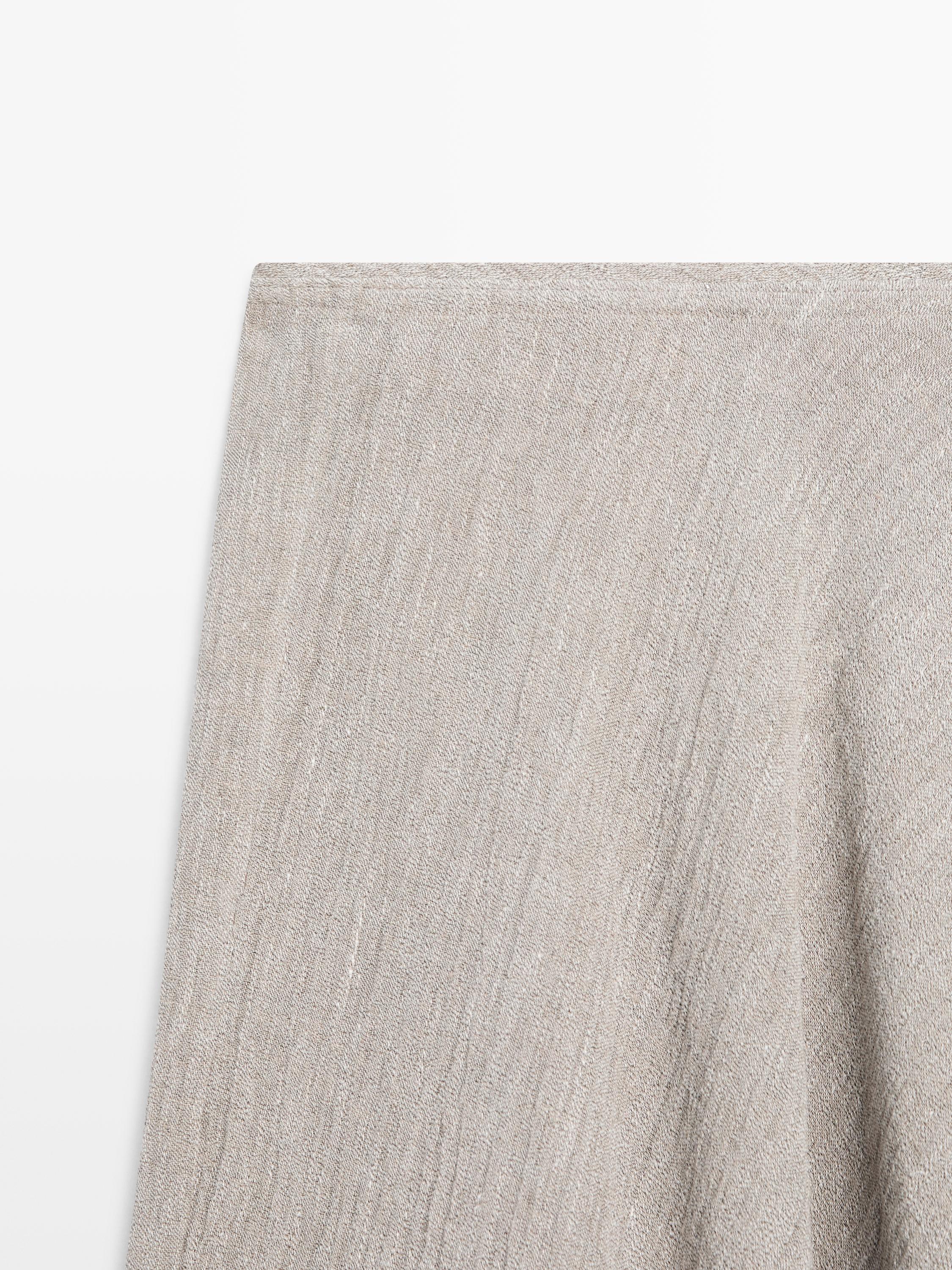Waffle-knit flared midi skirt — GREY