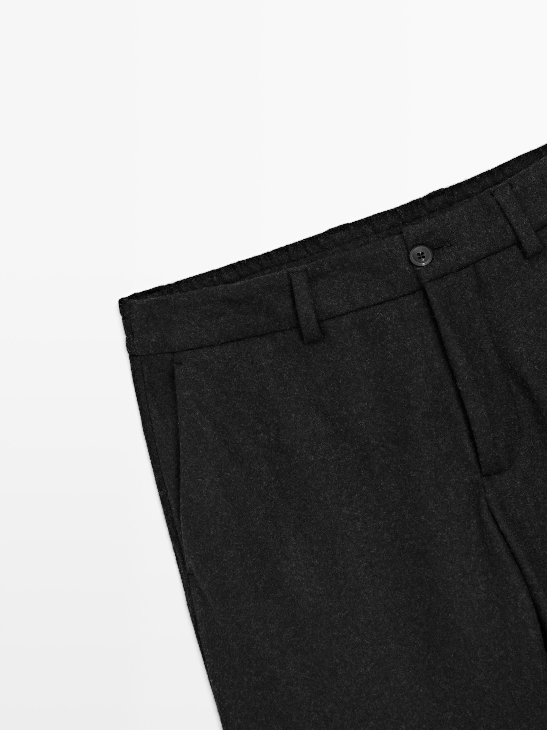 Wool blend trousers — CHARCOAL