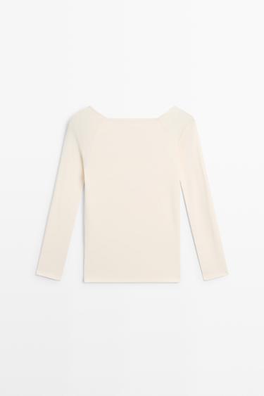 Stretch long sleeve top — CREAM 6