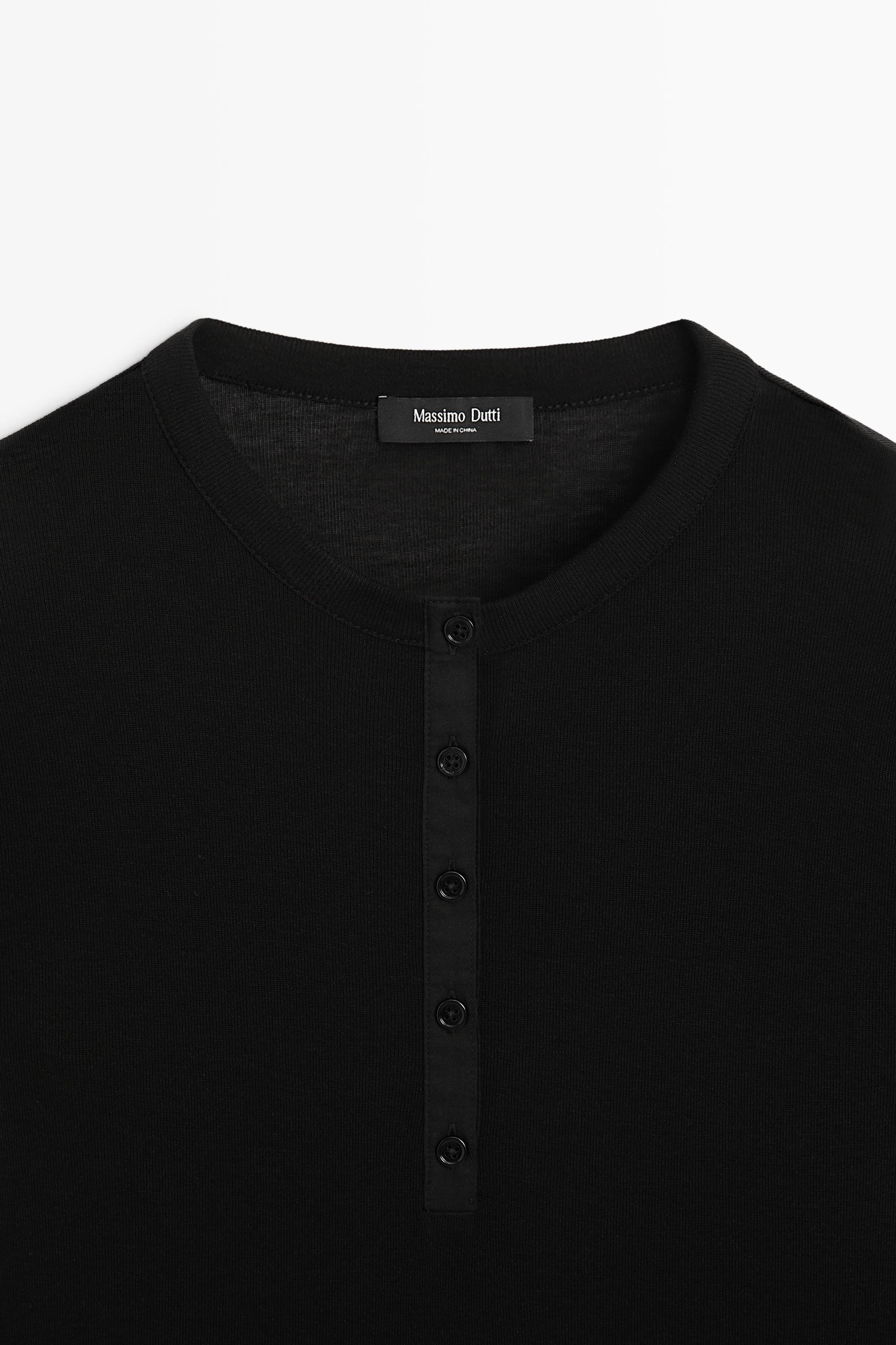 Massimo Dutti Düğmeli yaka t-shirt görsel 8