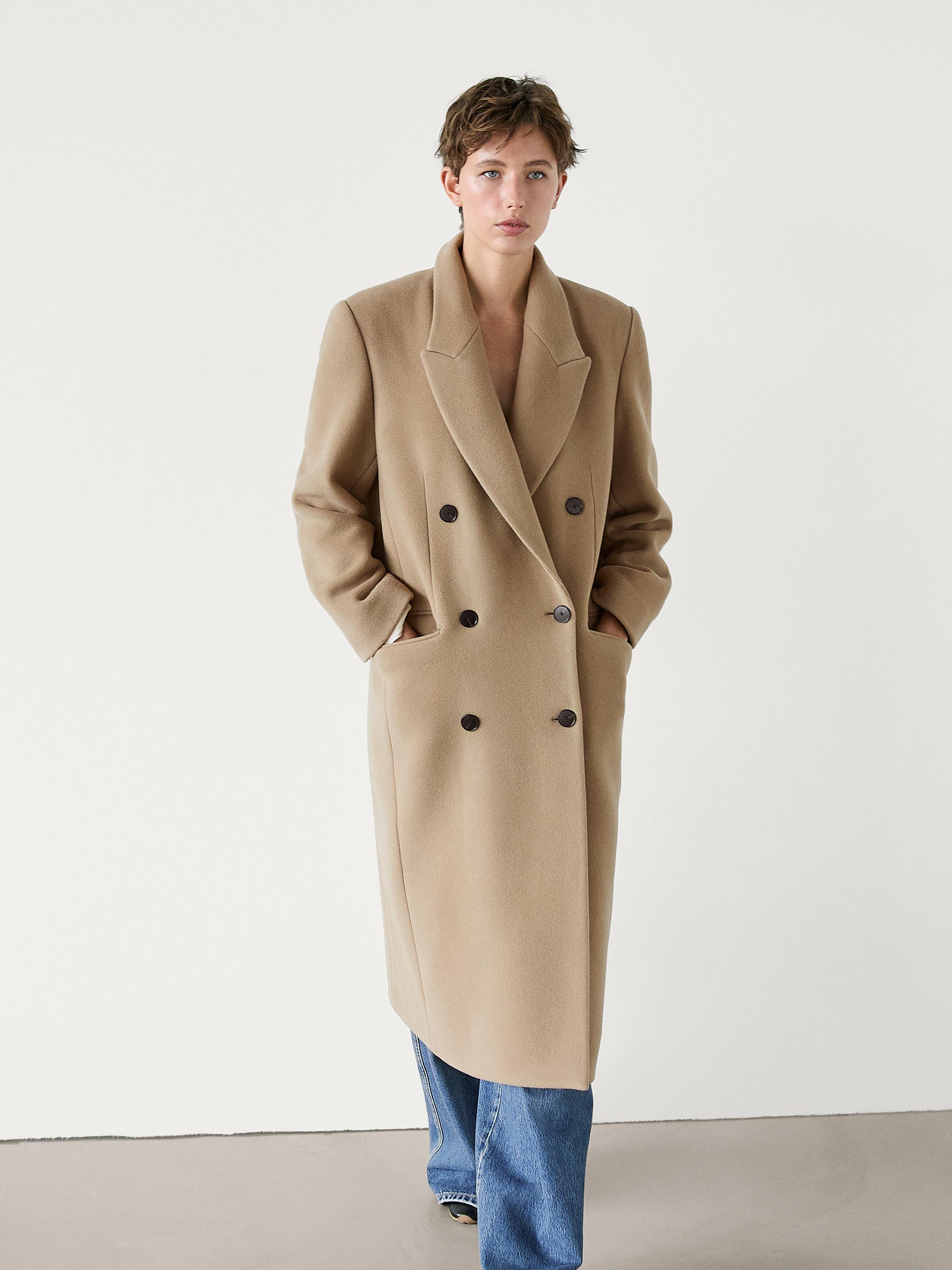 Massimo Dutti 100% Wool Tweed Blazer Jacket Coat UK Size 10