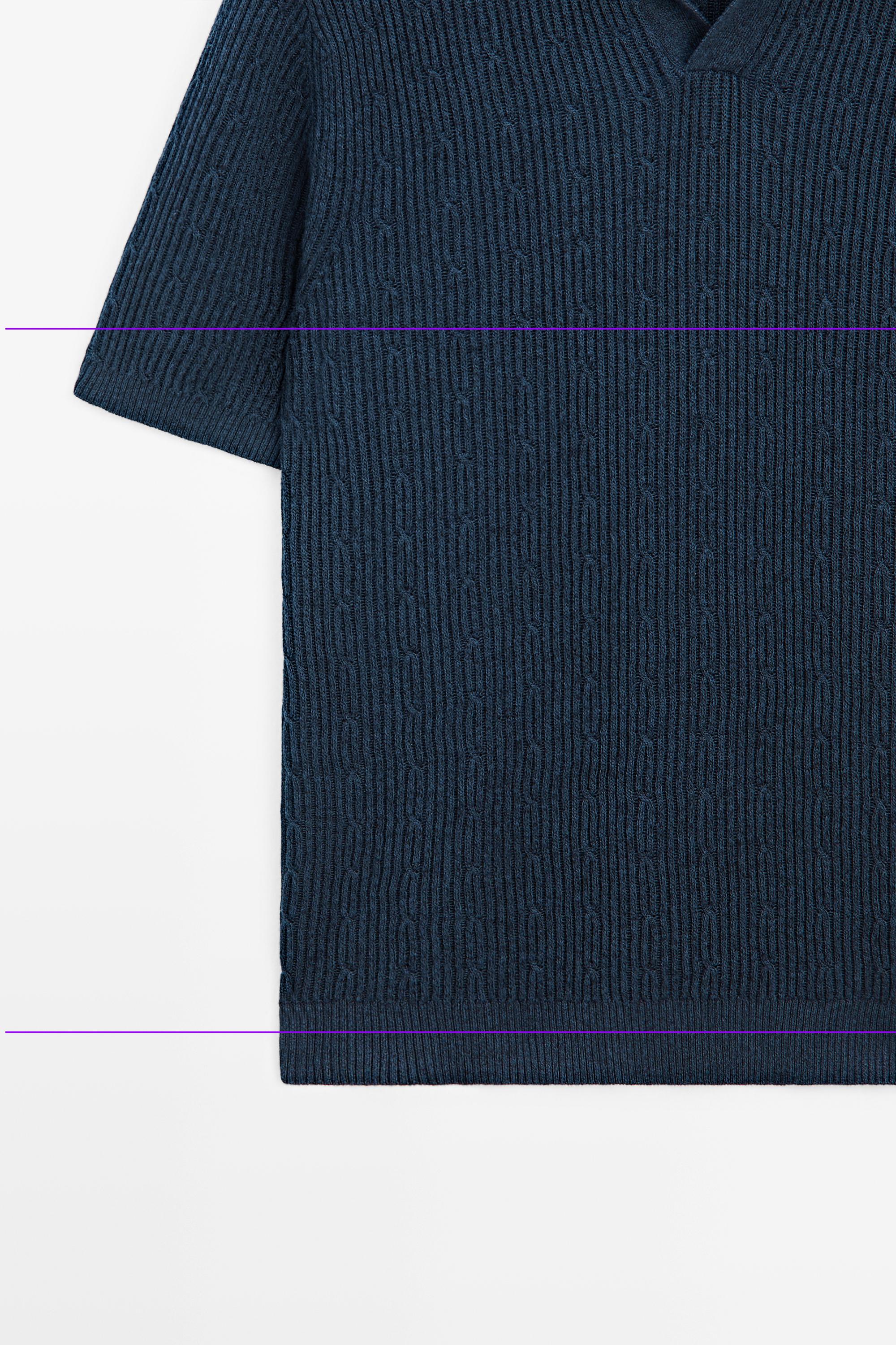 Cable-knit polo sweater - LIMITED EDITION — NAVY BLUE