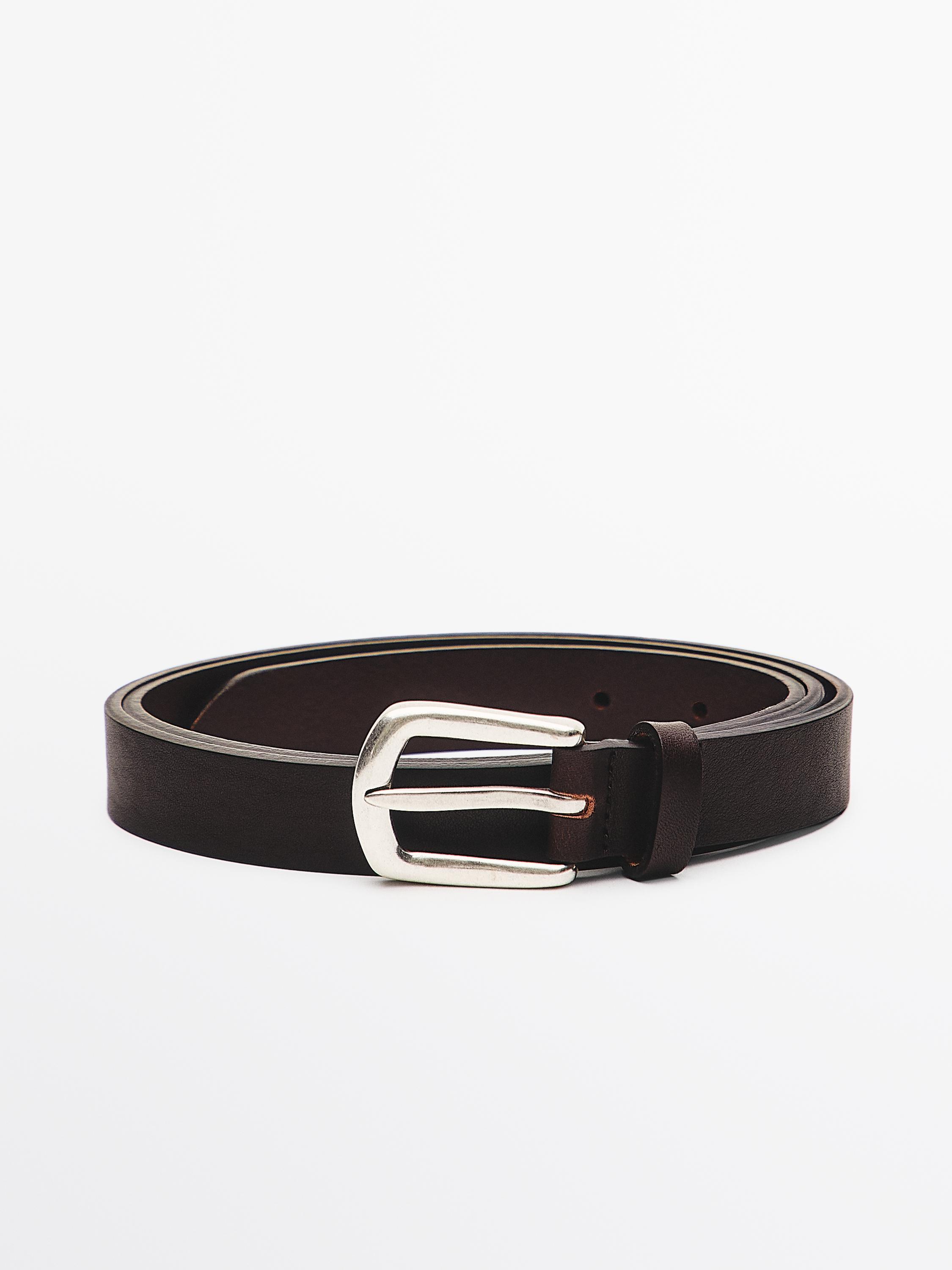 Nappa leather belt — BROWN