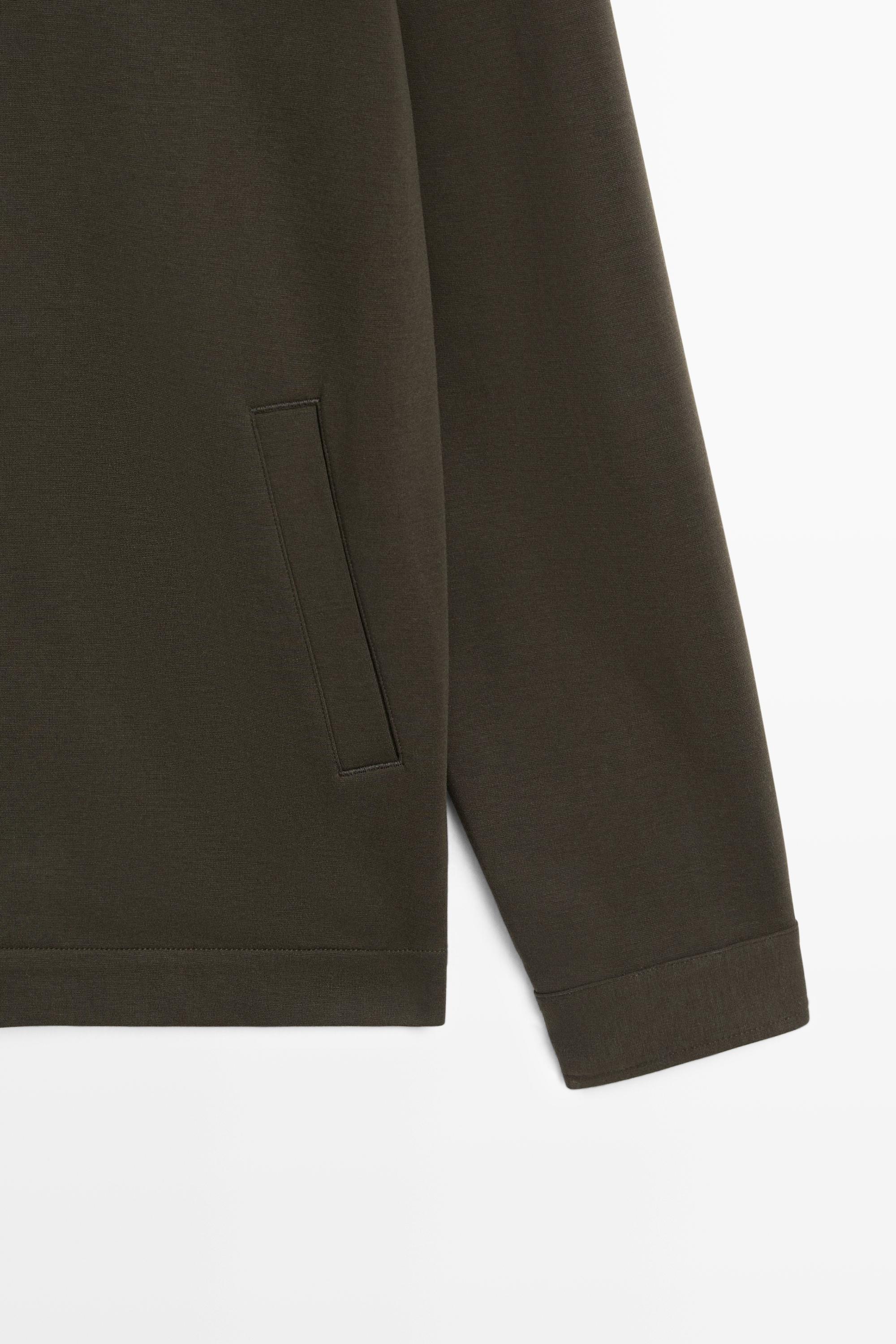 Cotton blend short jacket — DARK KHAKI