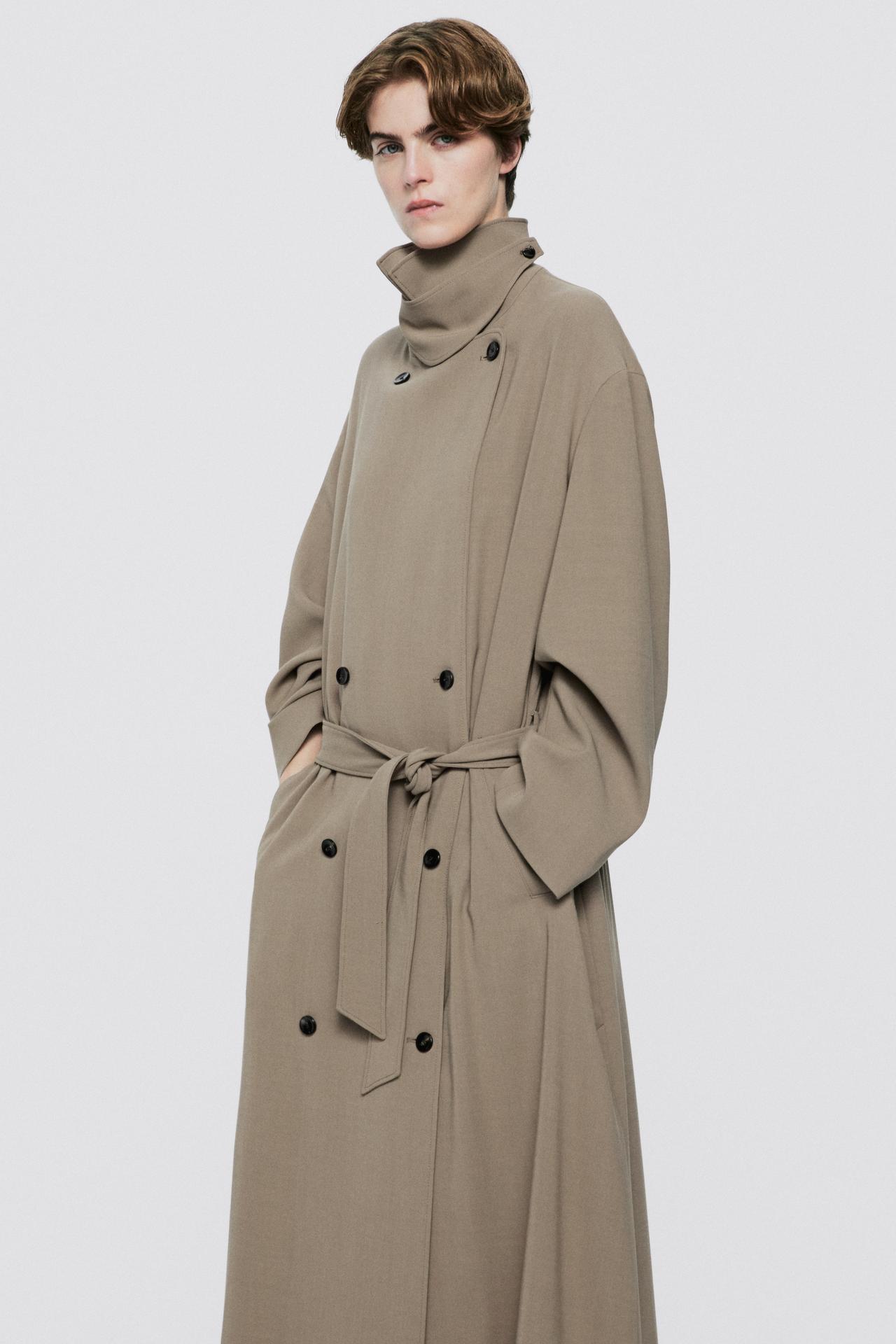 Long fluid wool trench coat - LIMITED EDITION — SAND