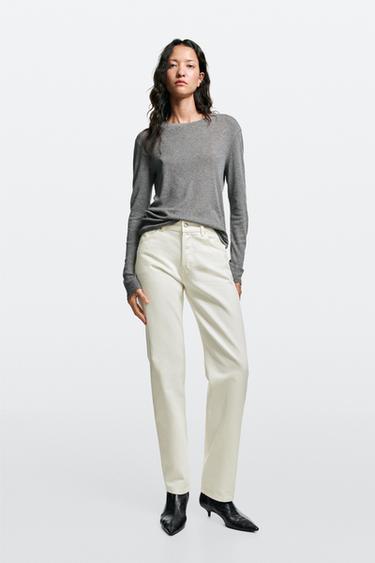 Mid-waist straight-leg jeans — Off white 1