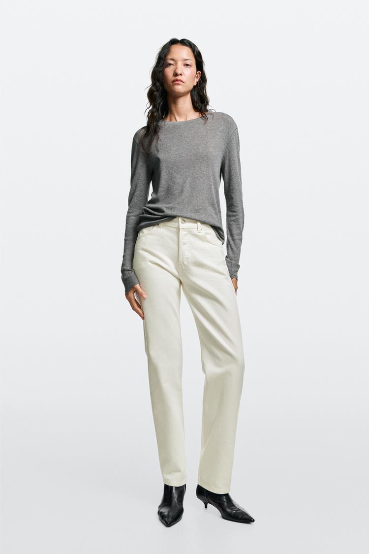 Mid-waist straight-leg jeans — Off white