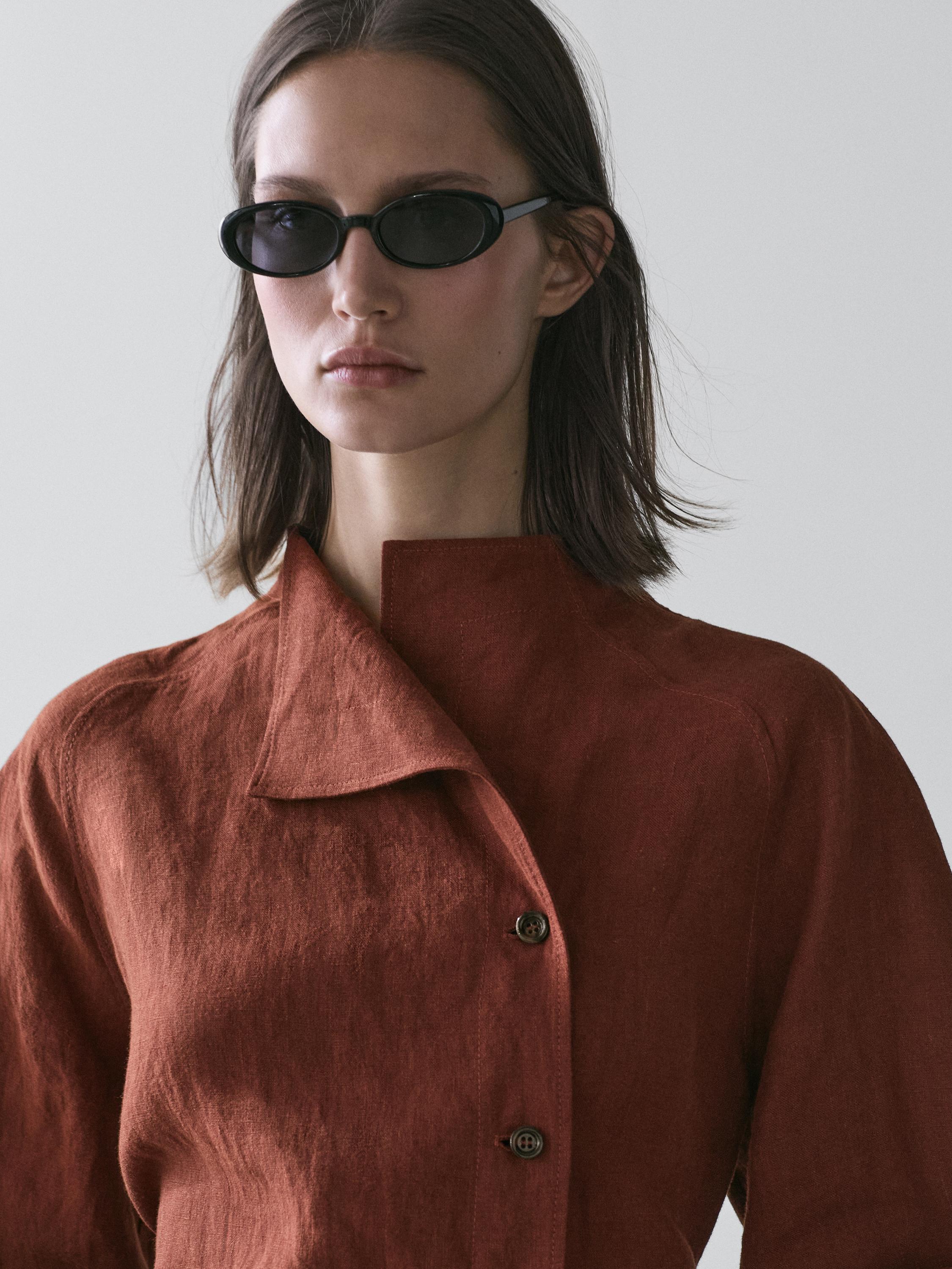 Quimono com botões e laçada 100% de linho