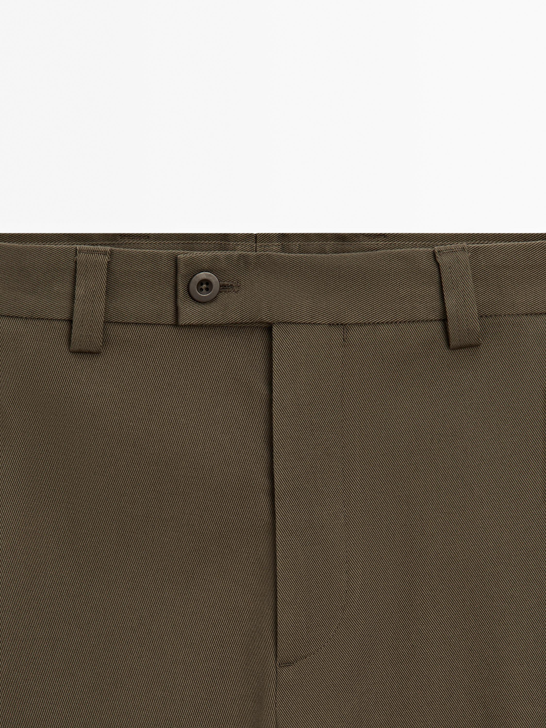 Pantalón sarga straight fit mezcla algodón
