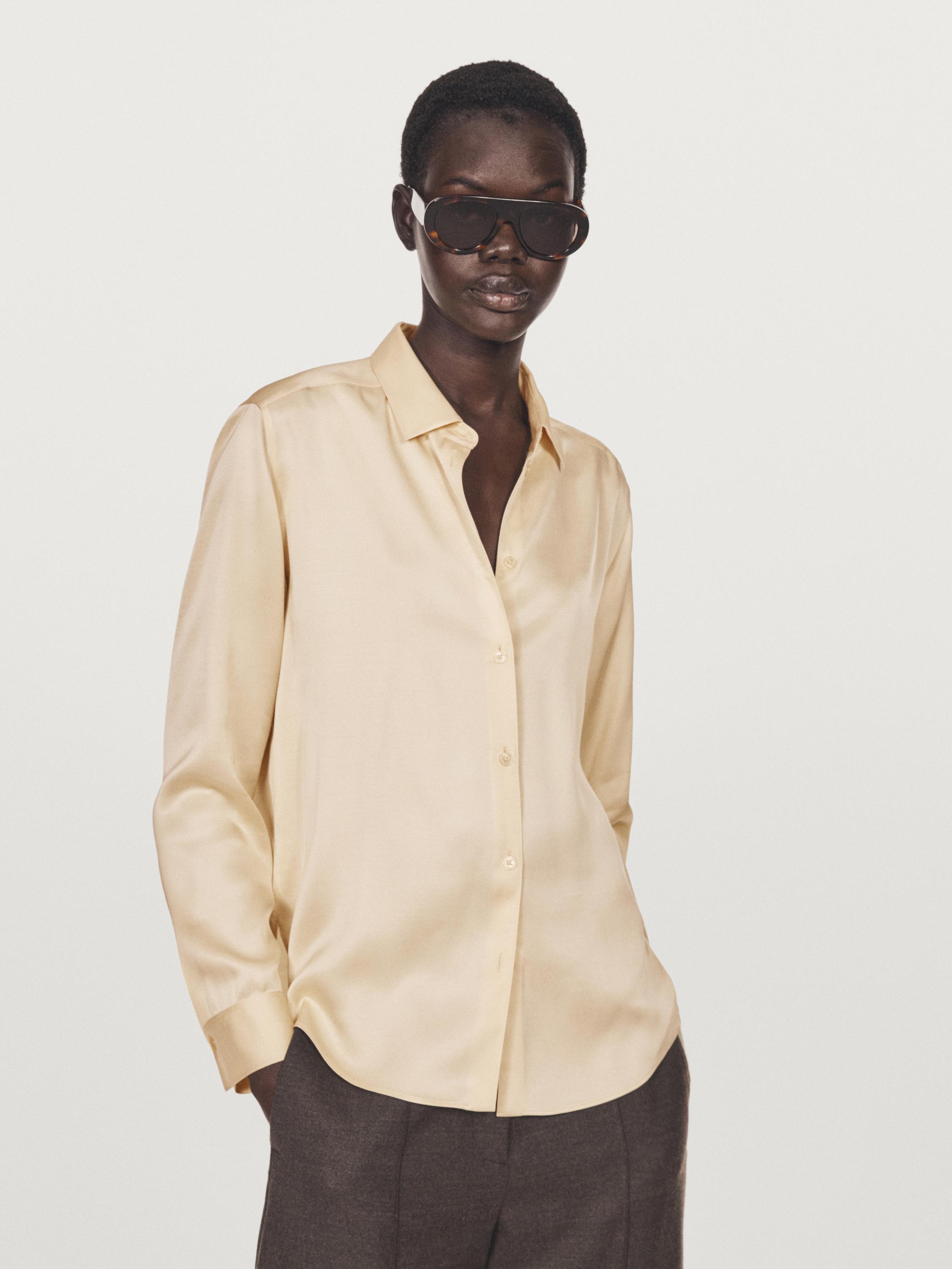Flowing satin shirt