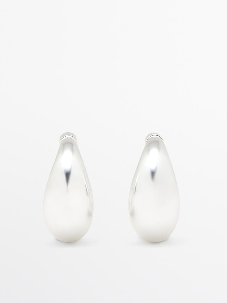 Half-moon hoop earrings — SILVER