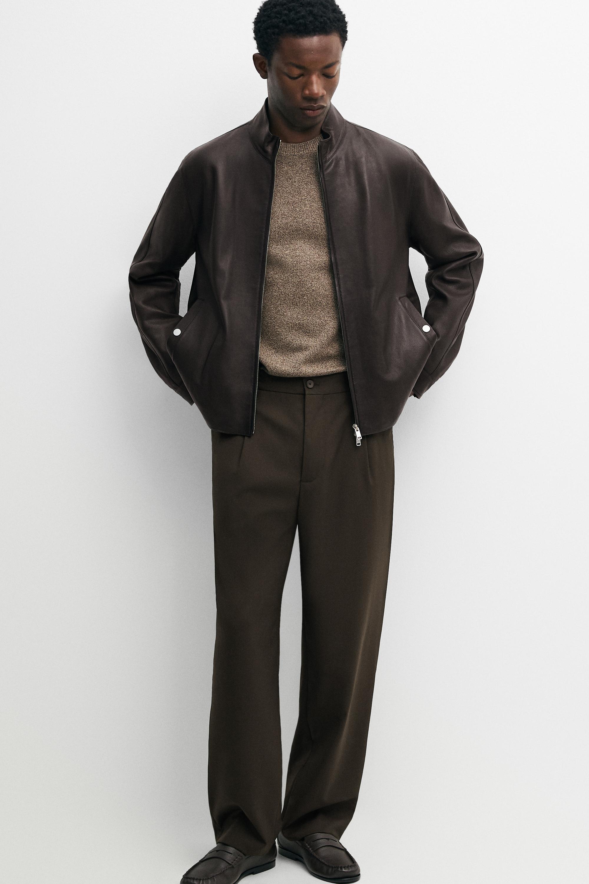 Nappa leather jacket — BROWN