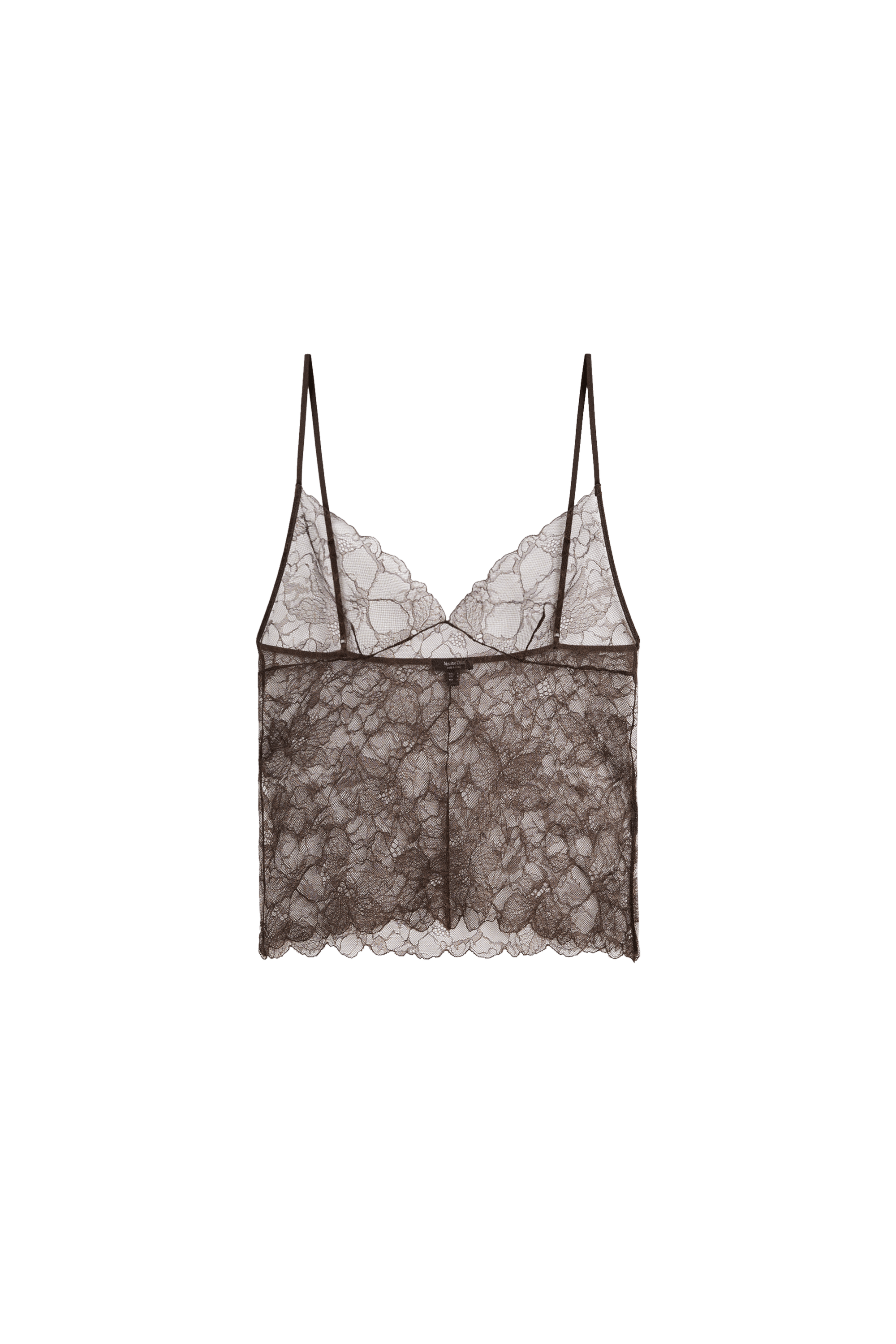 Transparent lace camisole top · Brown, Black · Underwear | Massimo 