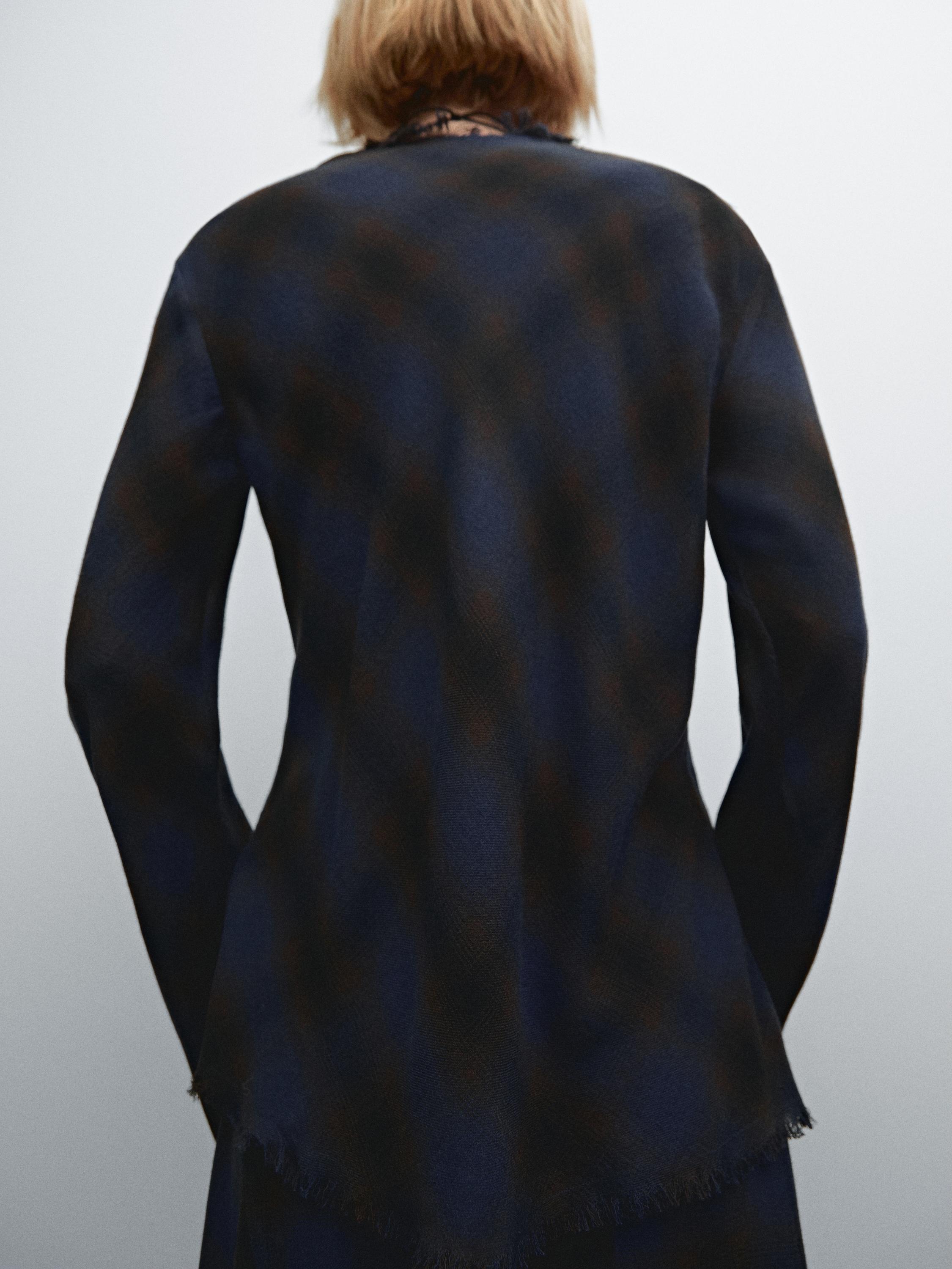 Check shirt with frayed edge detail