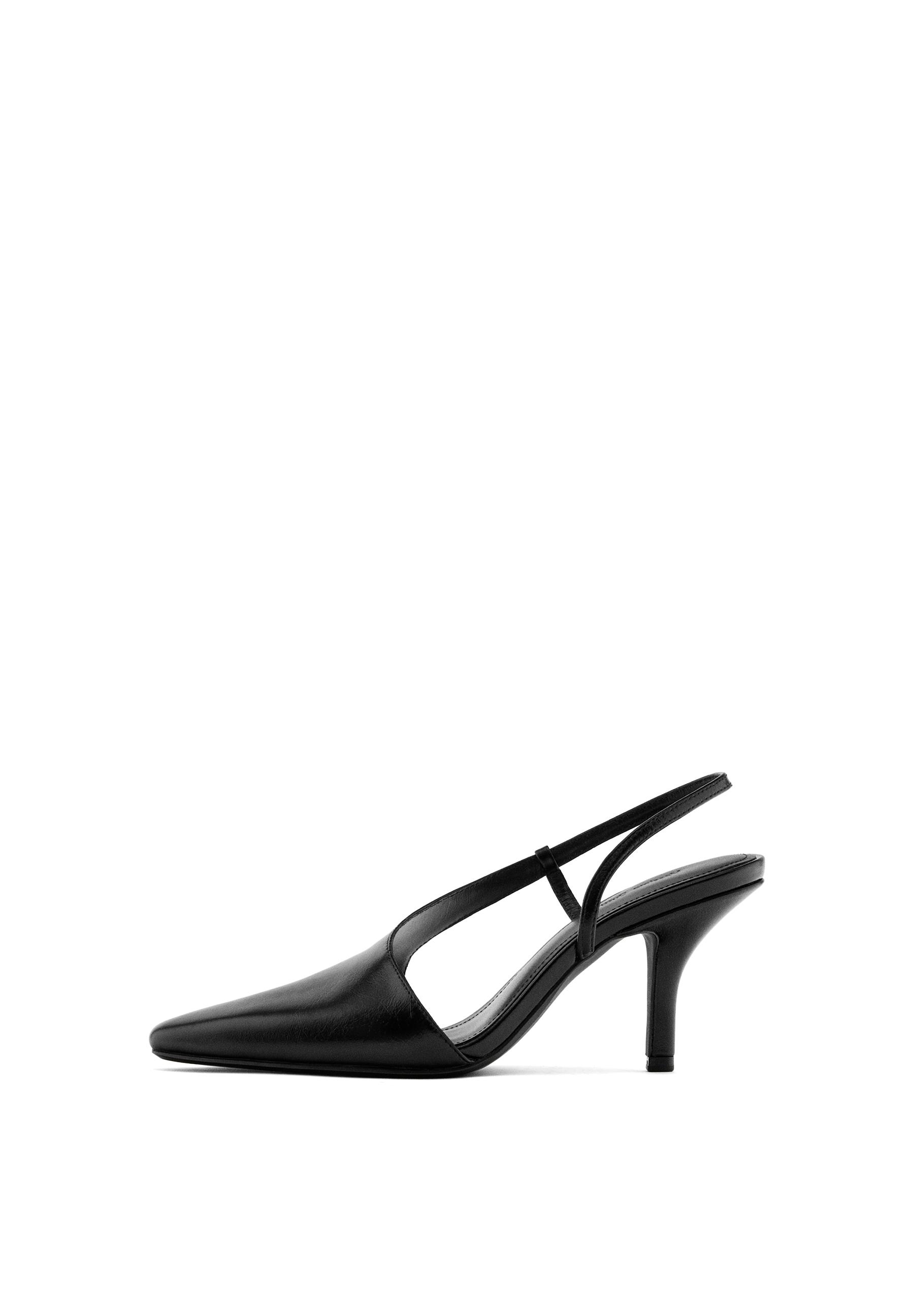 Asymmetric high-heel shoes — BLACK